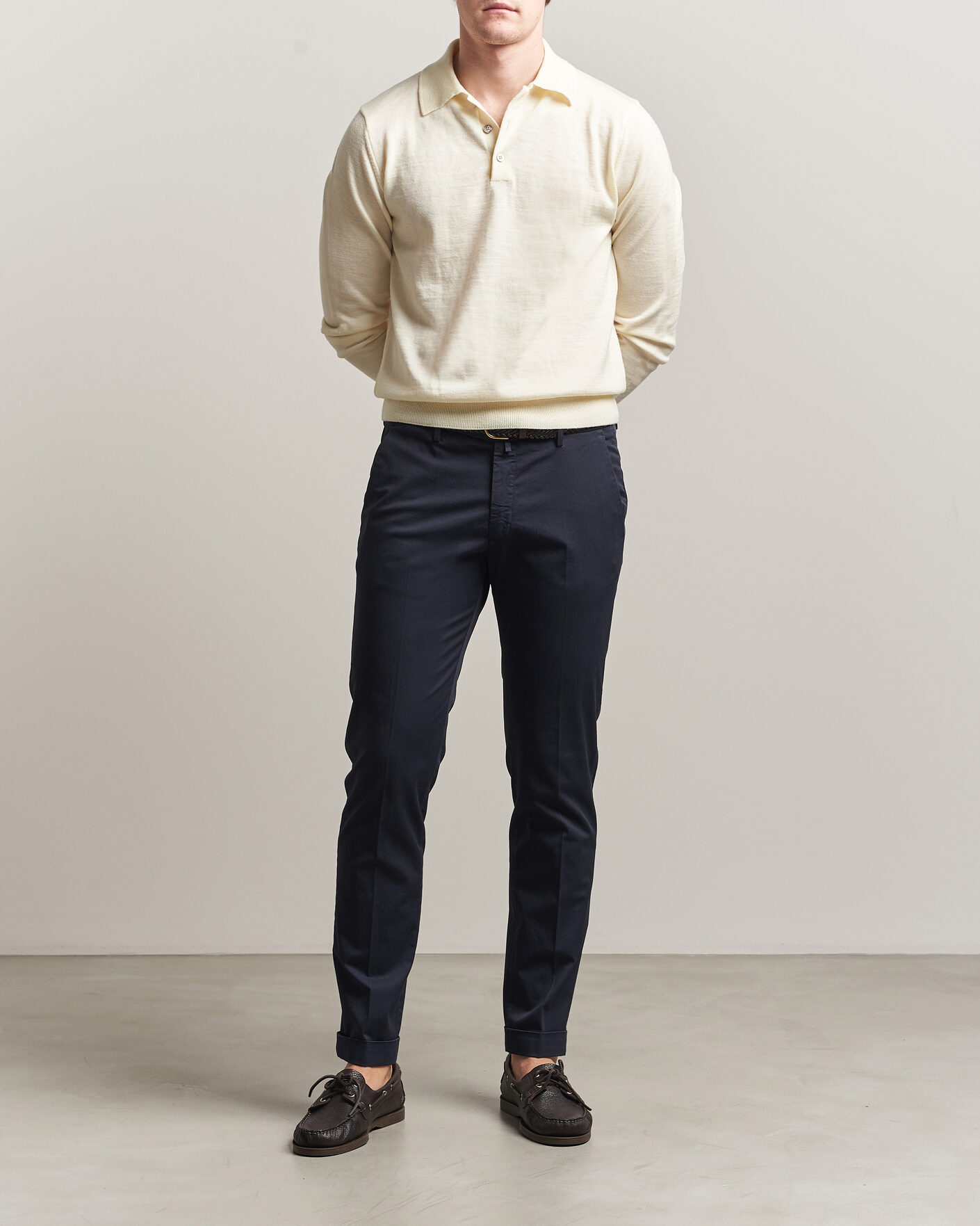 Uomini | Pantaloni | Briglia 1949 | Slim Fit Cotton Chinos Navy