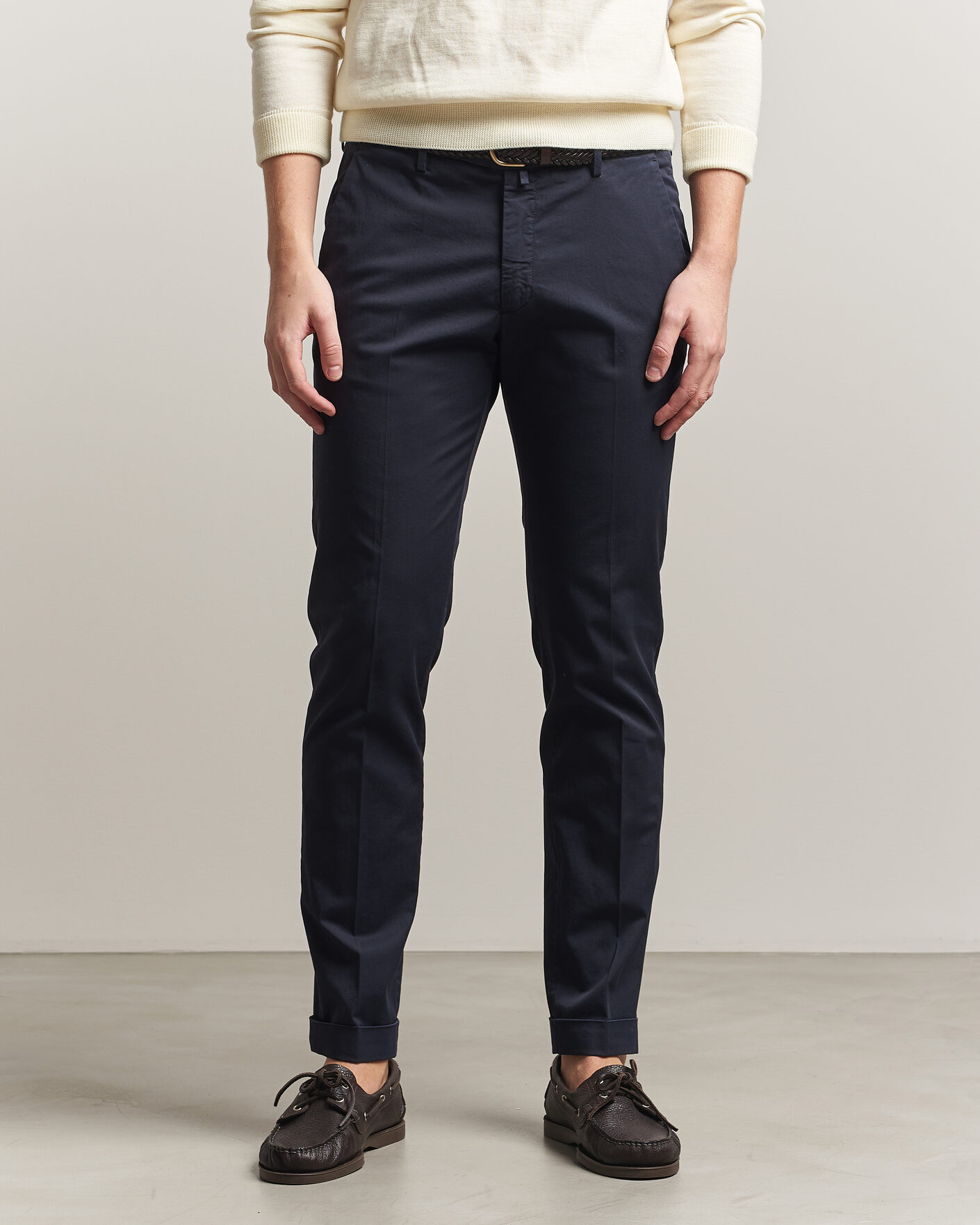 Uomini | Pantaloni | Briglia 1949 | Slim Fit Cotton Chinos Navy