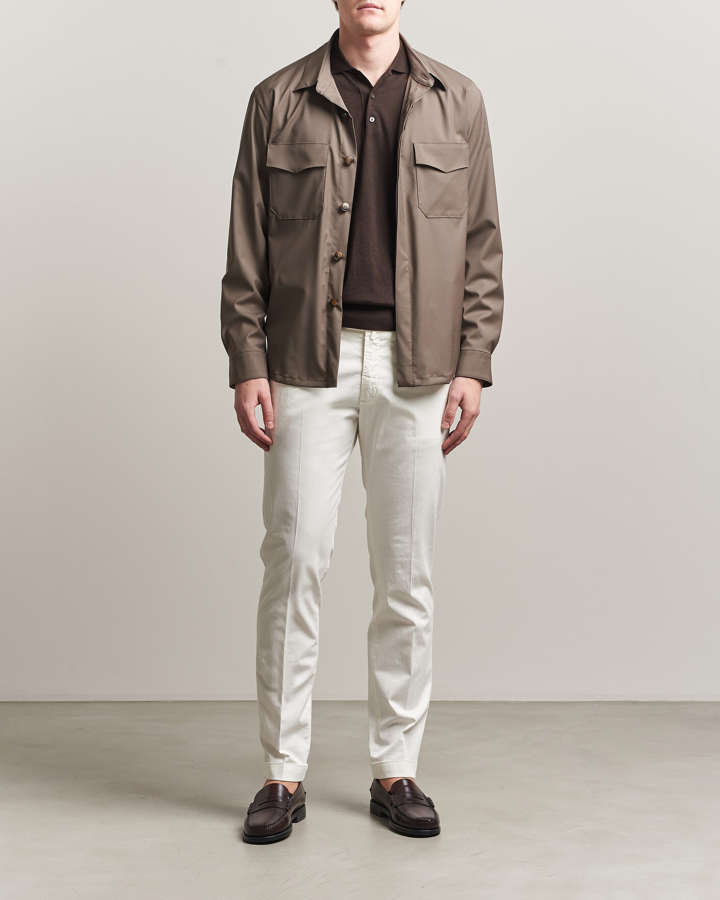 Uomini | Pantaloni | Briglia 1949 | Slim Fit Cotton Chinos White