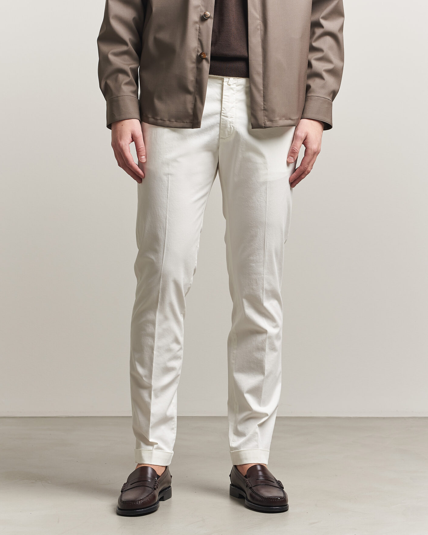 Uomini | Pantaloni | Briglia 1949 | Slim Fit Cotton Chinos White