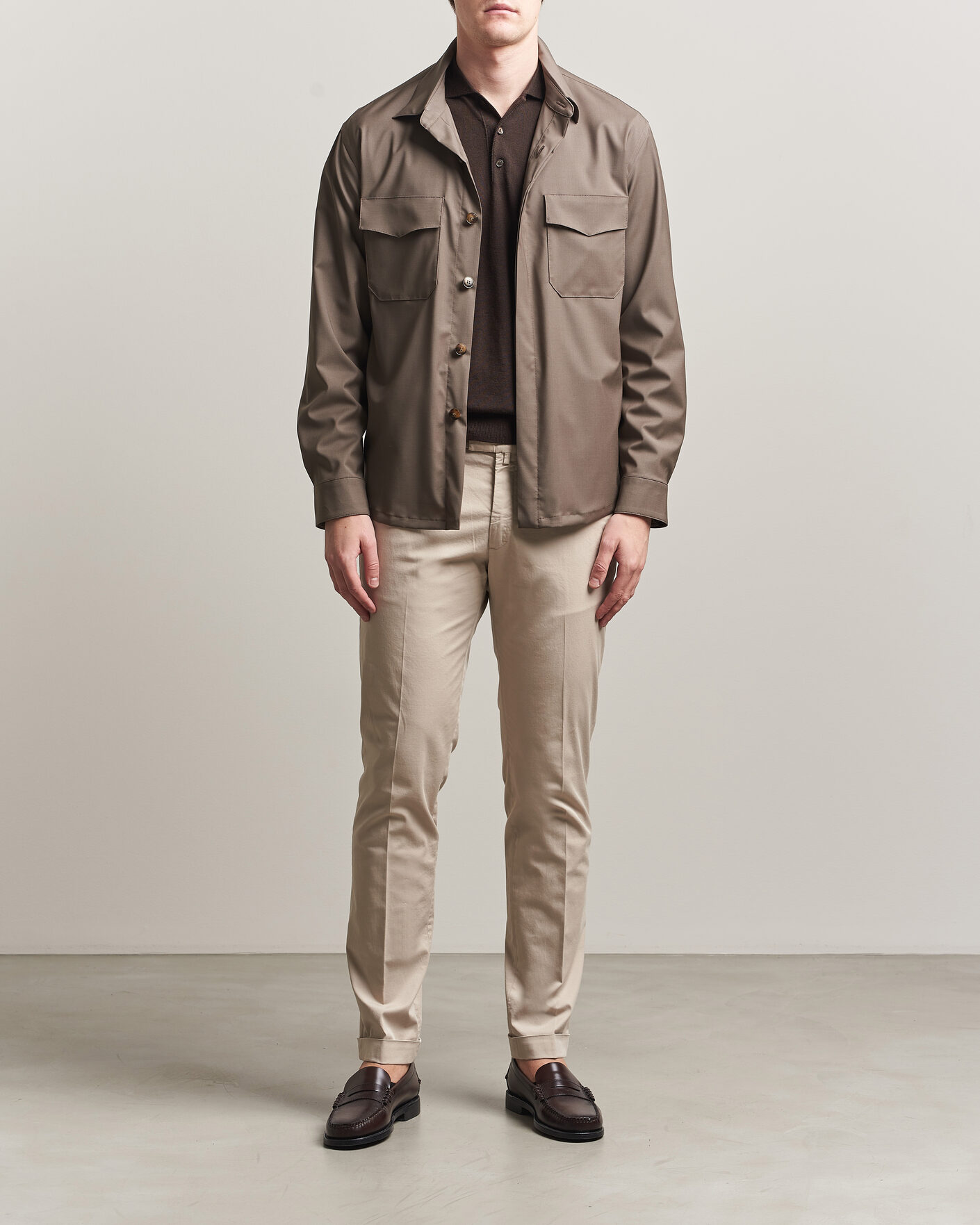 Uomini | Pantaloni | Briglia 1949 | Slim Fit Cotton Chinos Beige