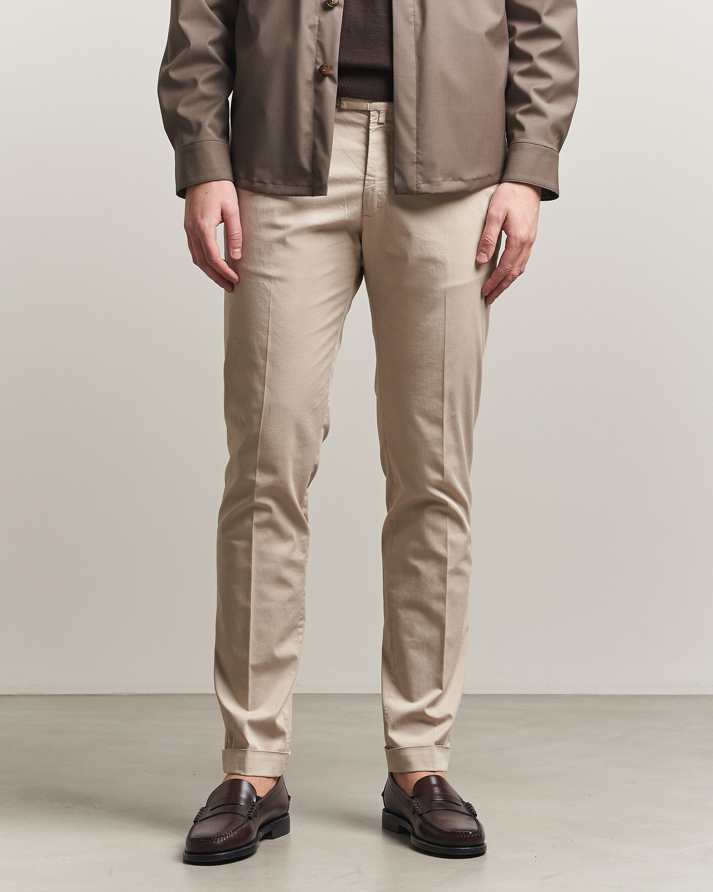 Uomini | Pantaloni | Briglia 1949 | Slim Fit Cotton Chinos Beige