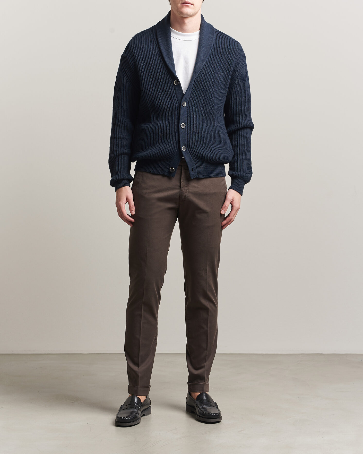 Uomini | Pantaloni | Briglia 1949 | Slim Fit Cotton Chinos Brown