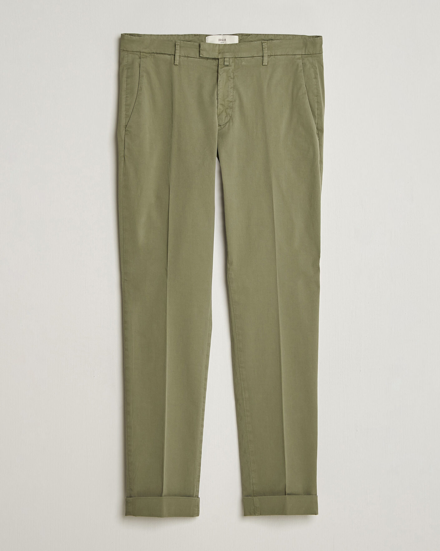 Uomini | Pantaloni | Briglia 1949 | Slim Fit Cotton Chinos Olive