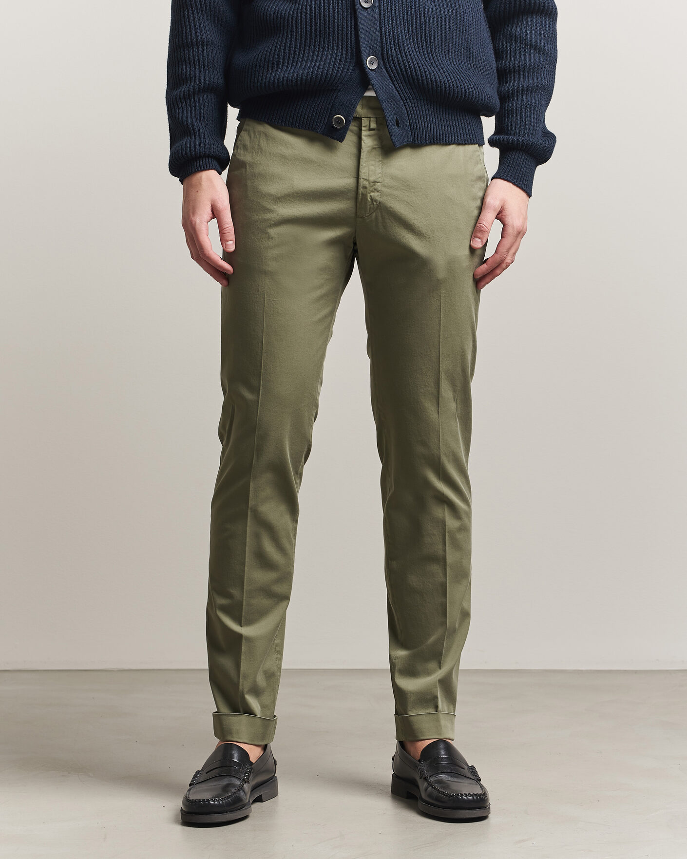 Uomini | Pantaloni | Briglia 1949 | Slim Fit Cotton Chinos Olive