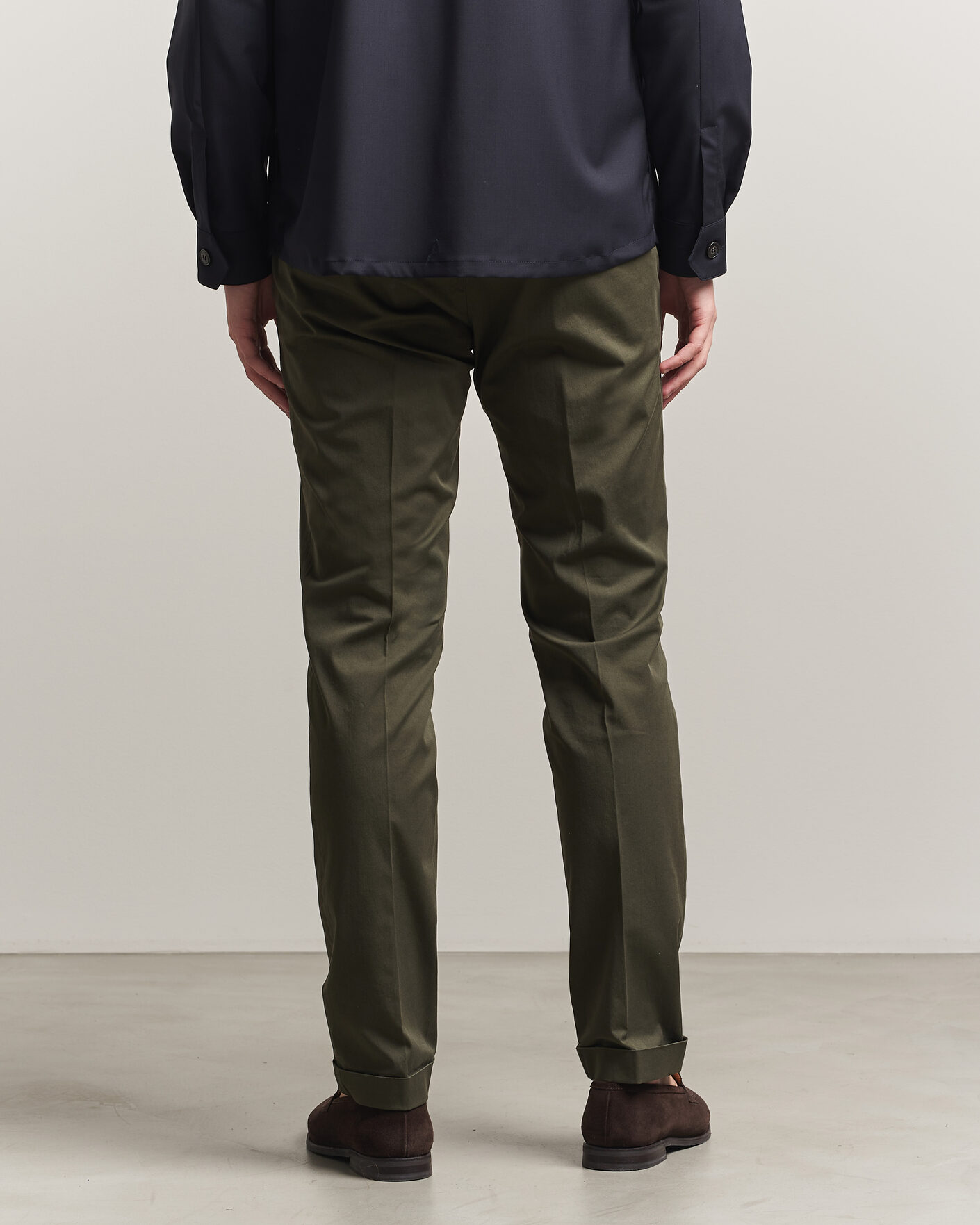 Uomini | Pantaloni | Briglia 1949 | Slim Fit Cotton Chinos Dark Green