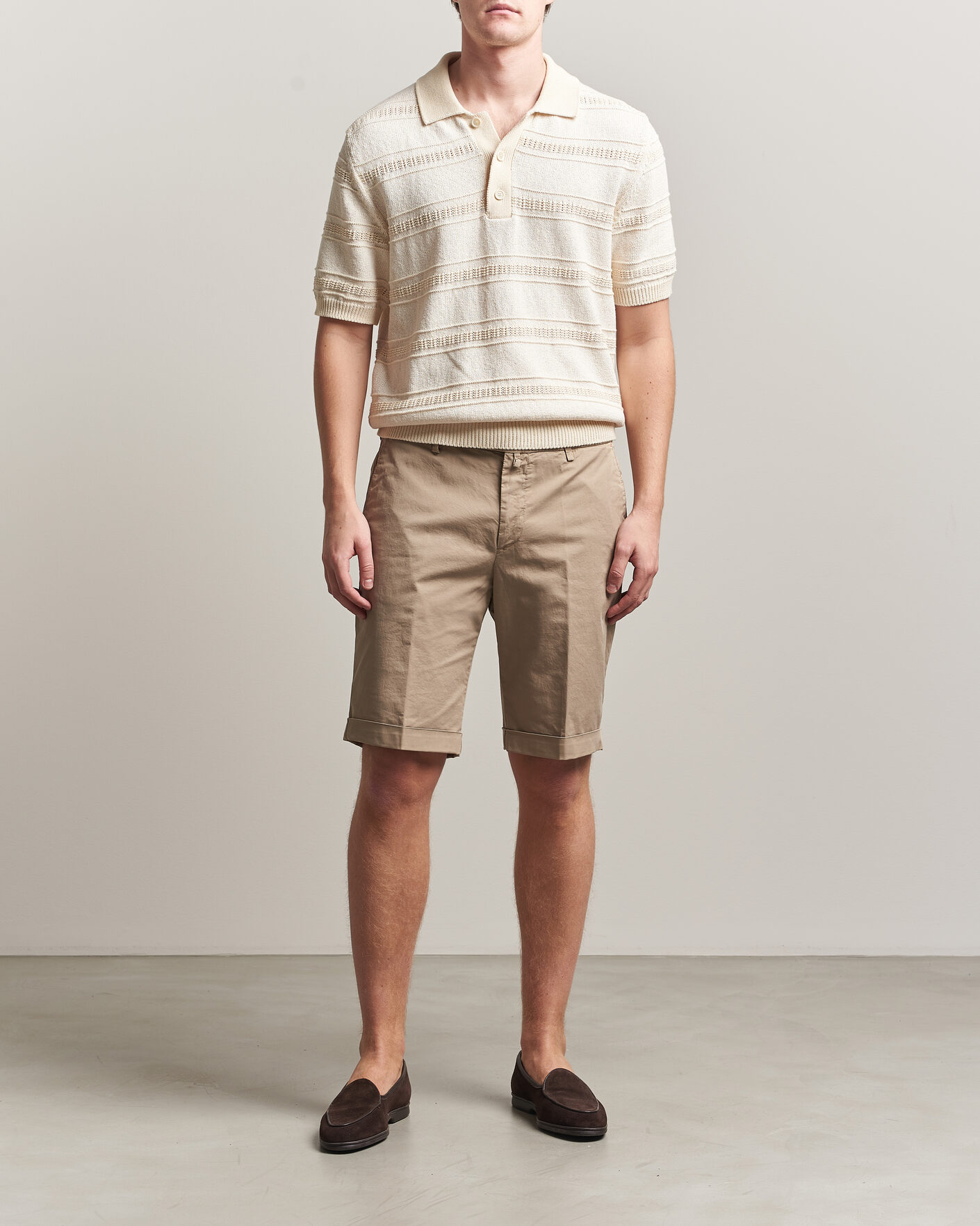 Uomini | Pantaloncini | Briglia 1949 | Cotton Stretch Shorts Taupe