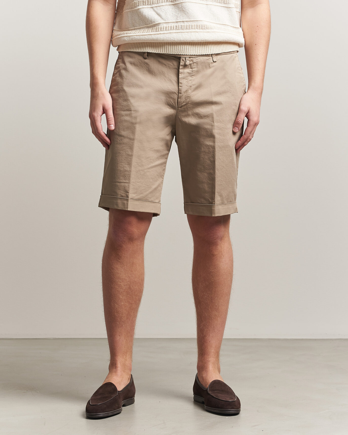 Uomini | Pantaloncini | Briglia 1949 | Cotton Stretch Shorts Taupe