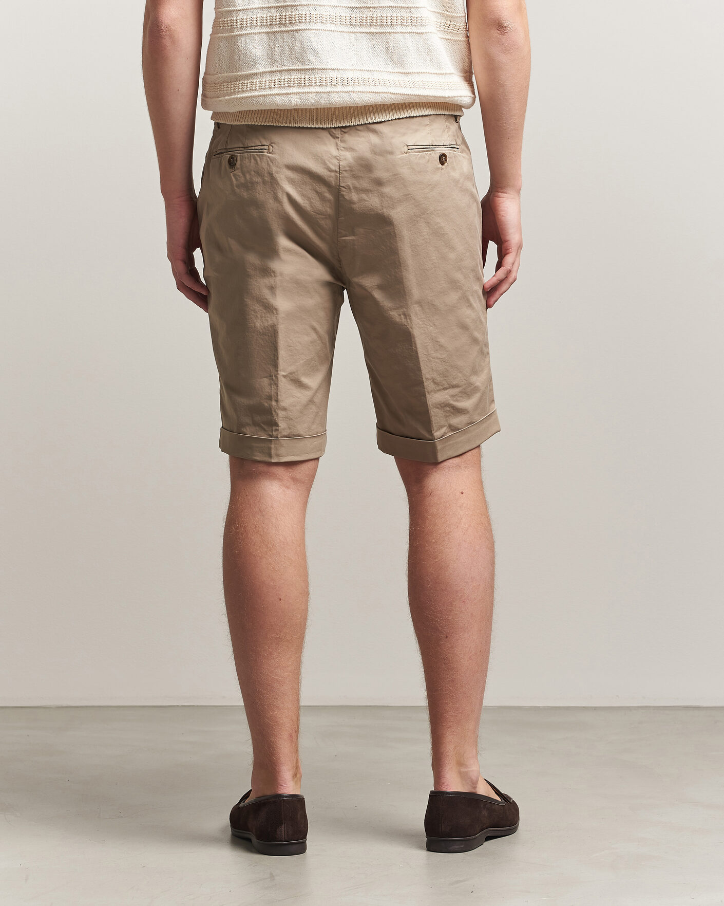 Uomini | Pantaloncini | Briglia 1949 | Cotton Stretch Shorts Taupe