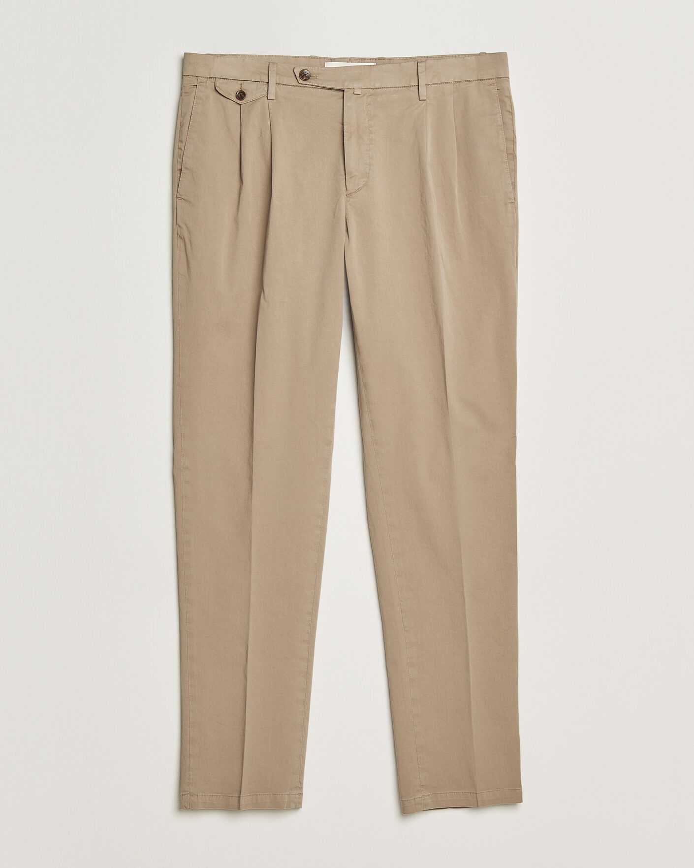 Uomini | Pantaloni | Briglia 1949 | Easy Fit Pleated Cotton Stretch Chino Taupe