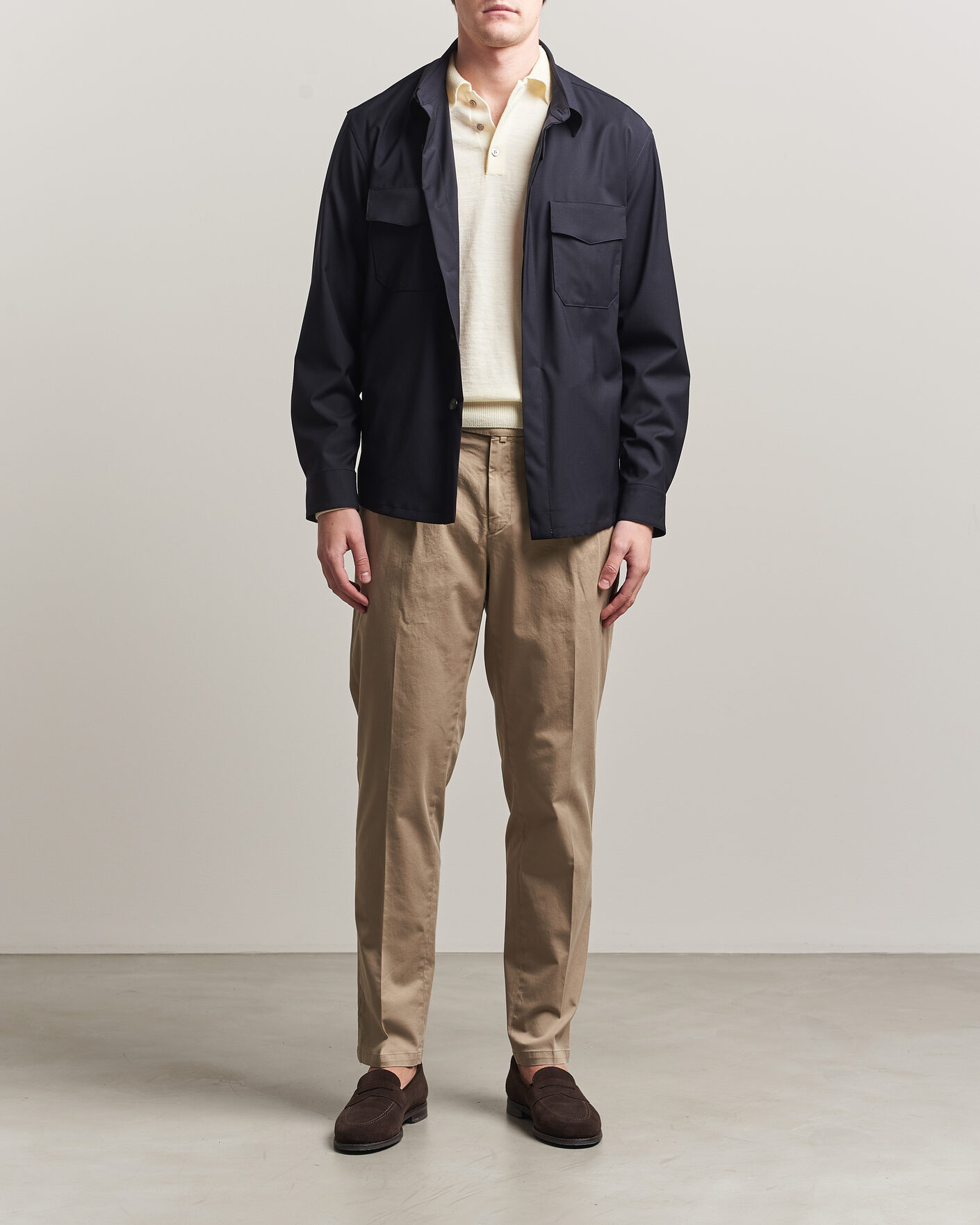 Uomini | Pantaloni | Briglia 1949 | Easy Fit Pleated Cotton Stretch Chino Taupe