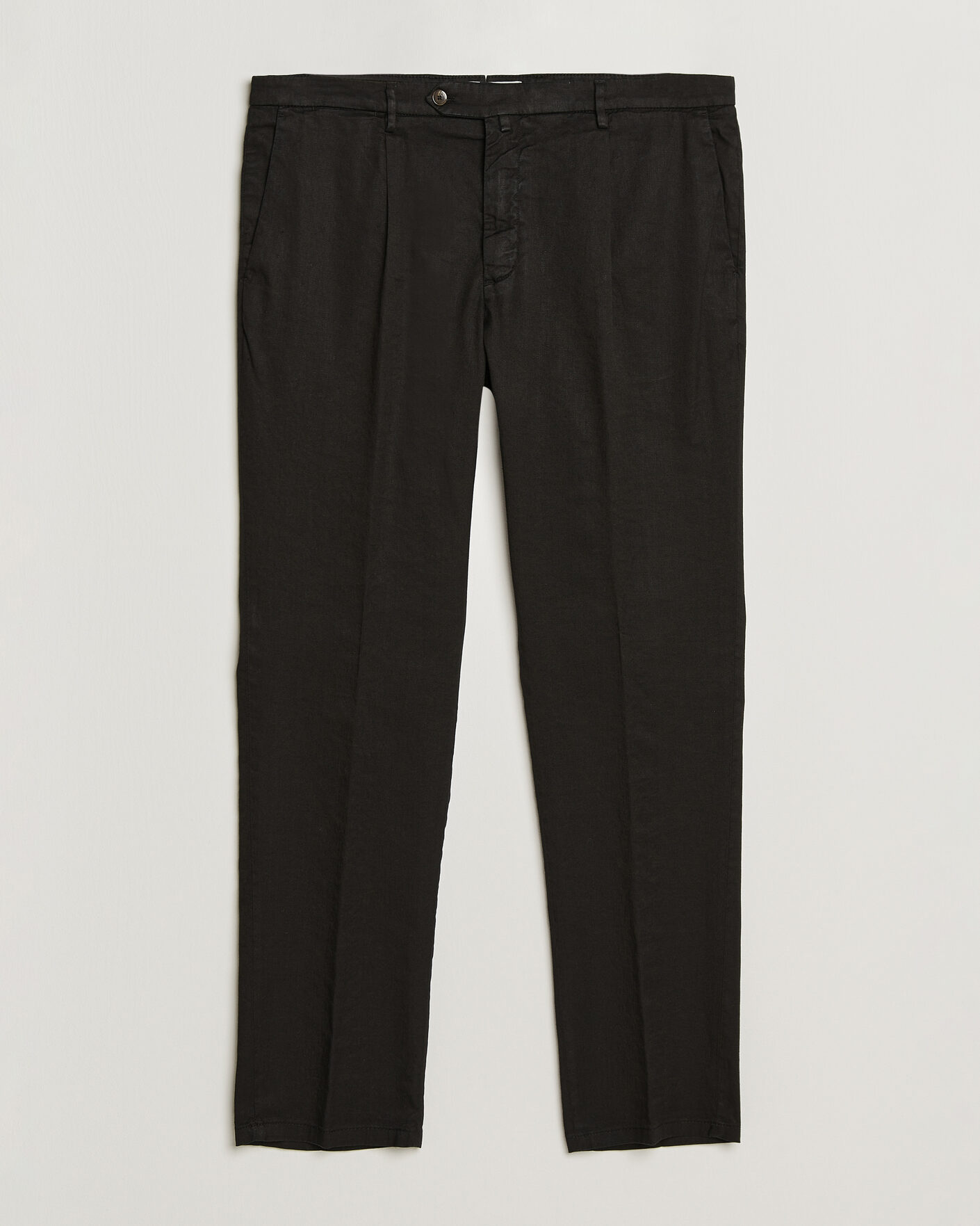Uomini | Pantaloni | Briglia 1949 | Pleated Linen Trousers Black