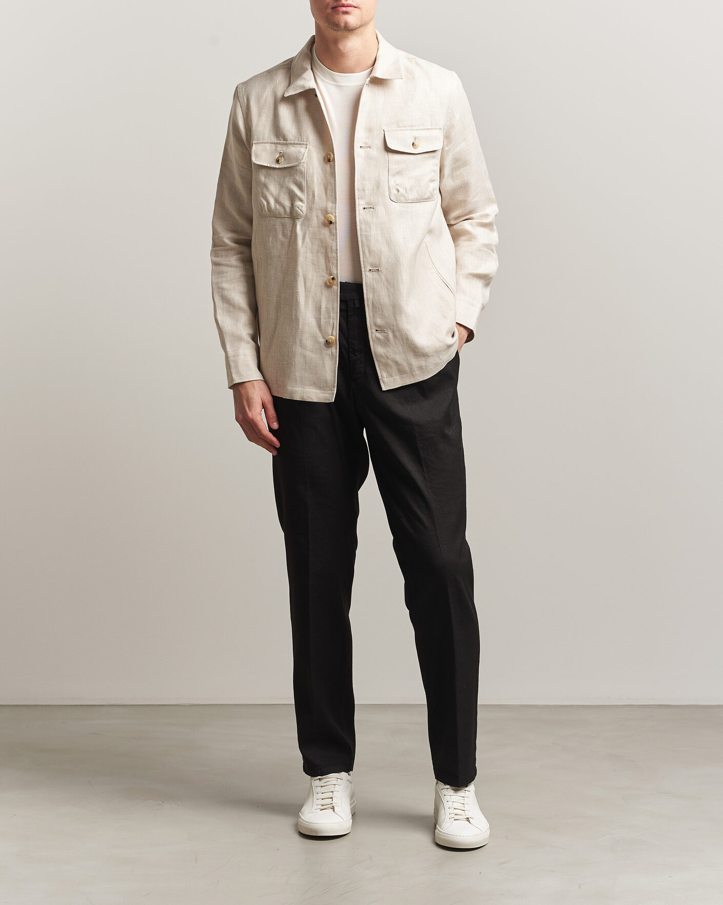 Uomini | Pantaloni | Briglia 1949 | Pleated Linen Trousers Black