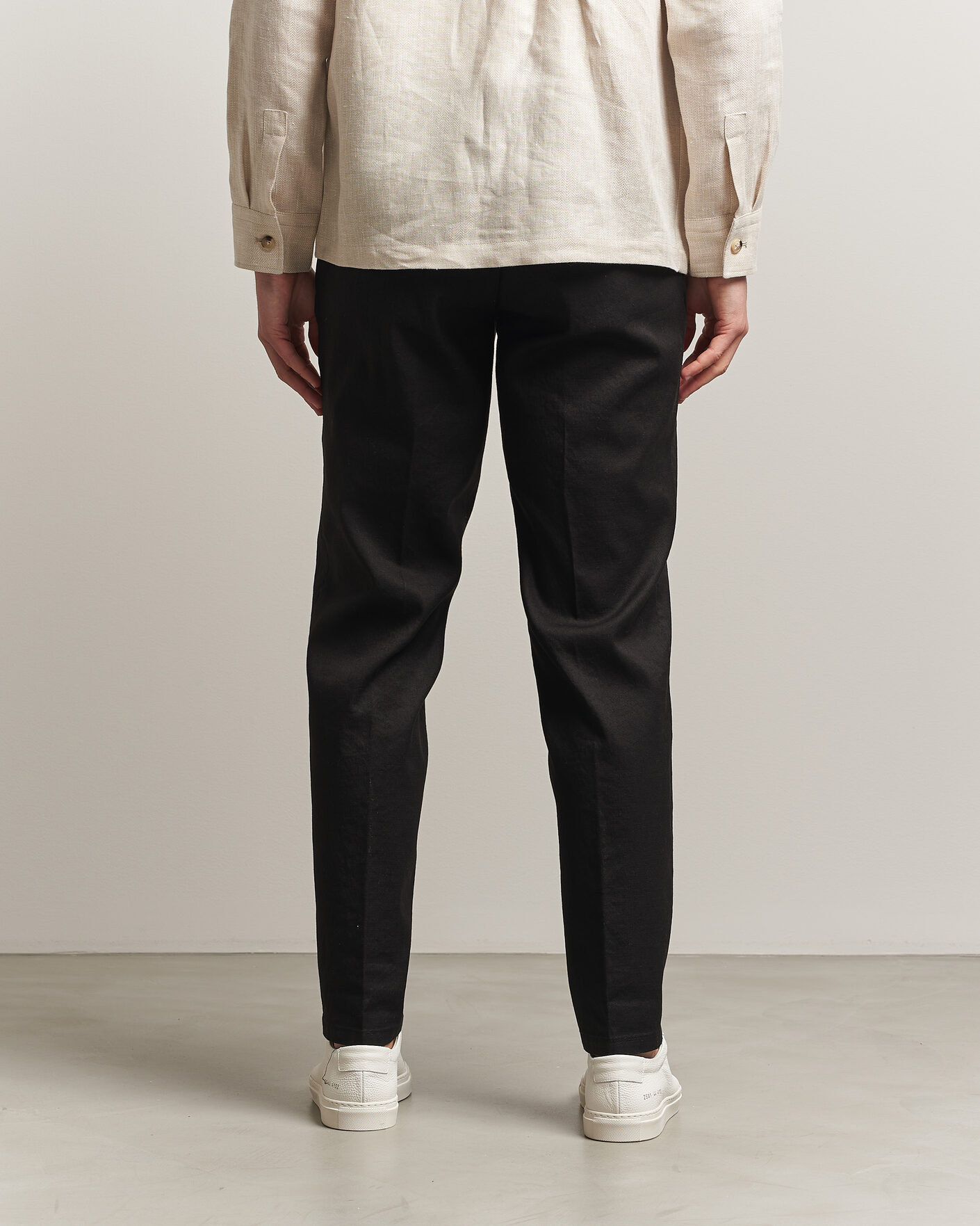 Uomini | Pantaloni | Briglia 1949 | Pleated Linen Trousers Black