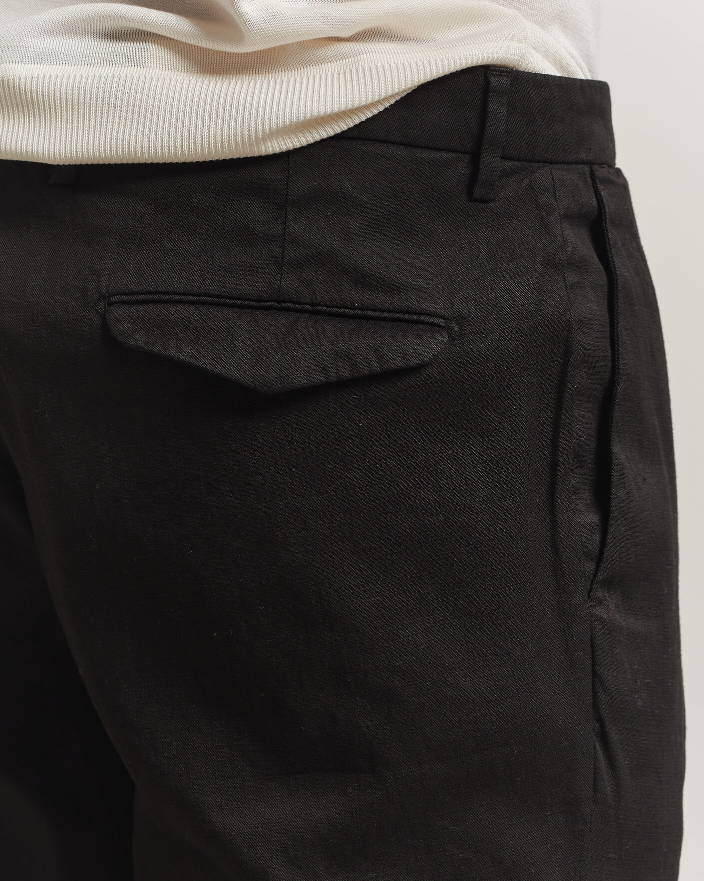 Uomini | Pantaloni | Briglia 1949 | Pleated Linen Trousers Black