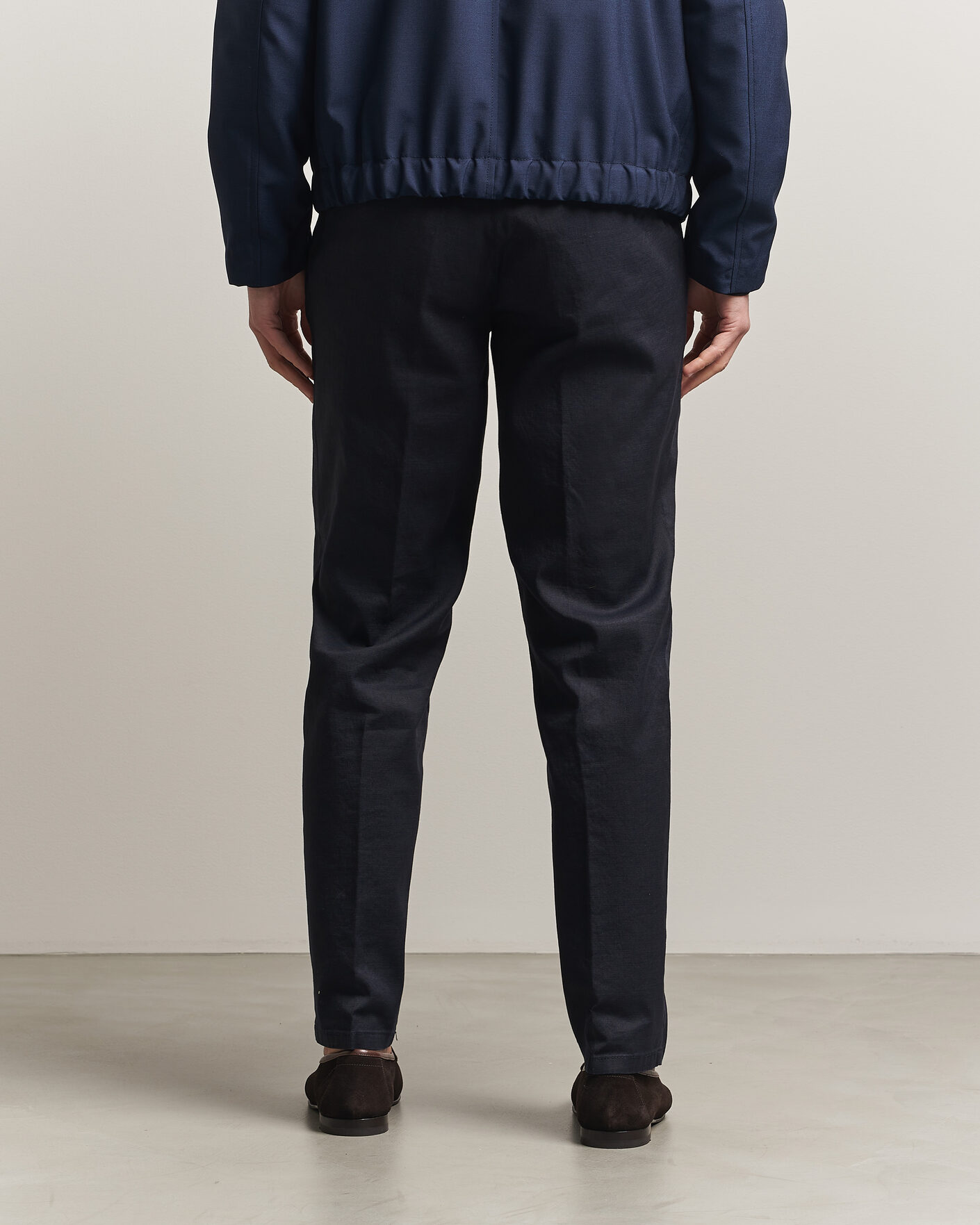 Uomini | Pantaloni | Briglia 1949 | Pleated Linen Trousers Navy