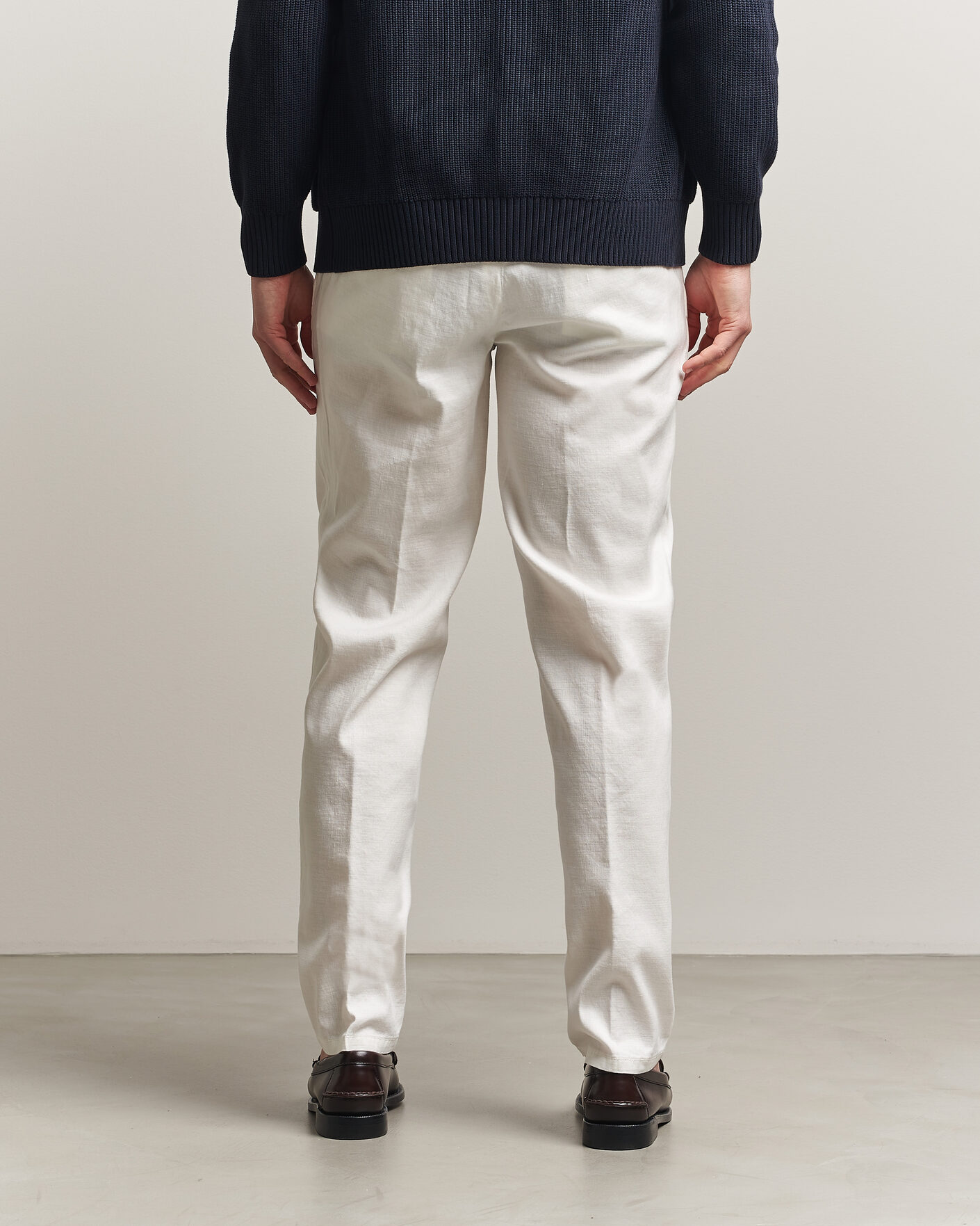 Uomini | Pantaloni | Briglia 1949 | Pleated Linen Trousers Cream
