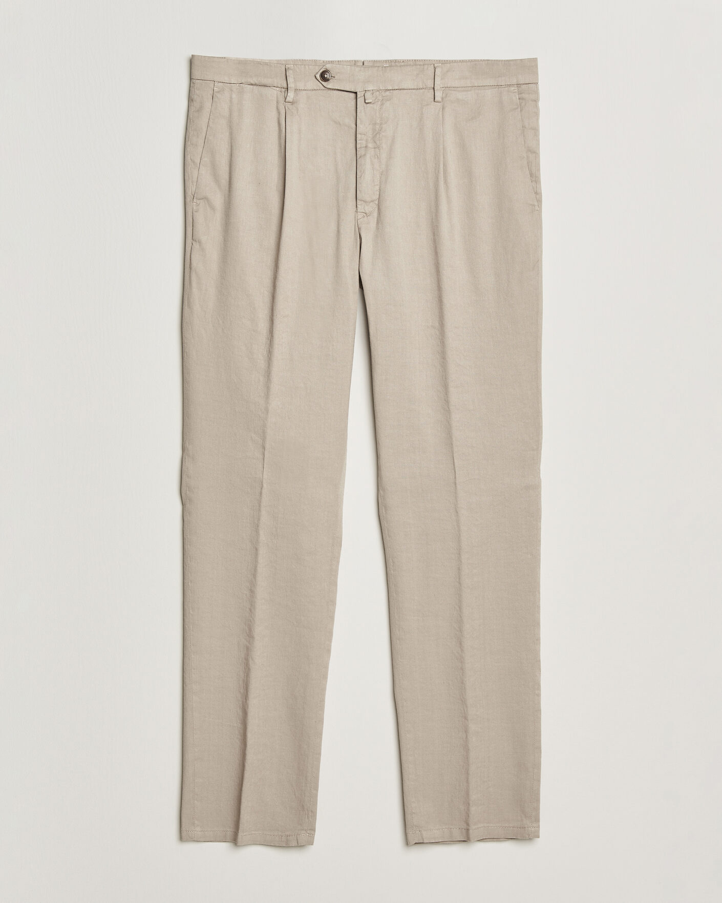 Uomini | Pantaloni | Briglia 1949 | Pleated Linen Trousers Beige
