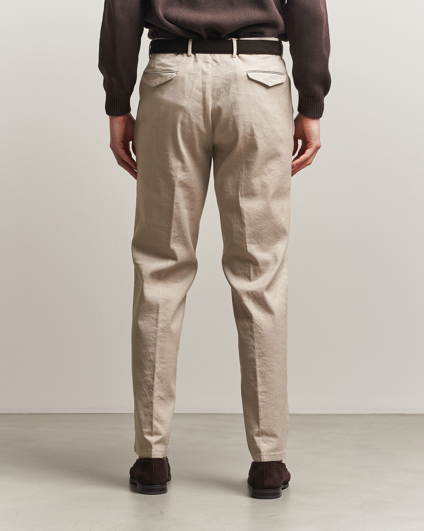 Uomini | Pantaloni | Briglia 1949 | Pleated Linen Trousers Beige