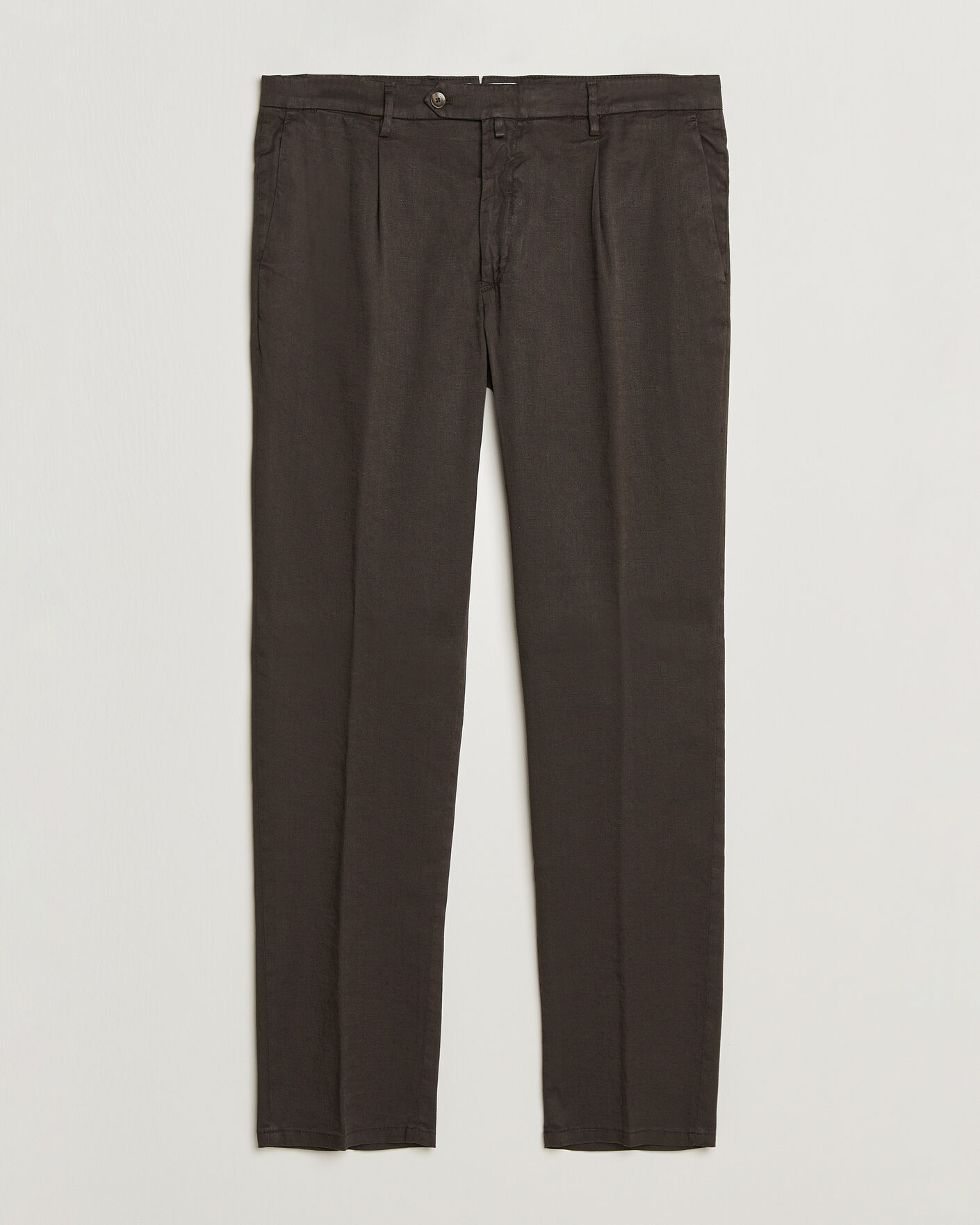 Uomini | Pantaloni | Briglia 1949 | Pleated Linen Trousers Brown
