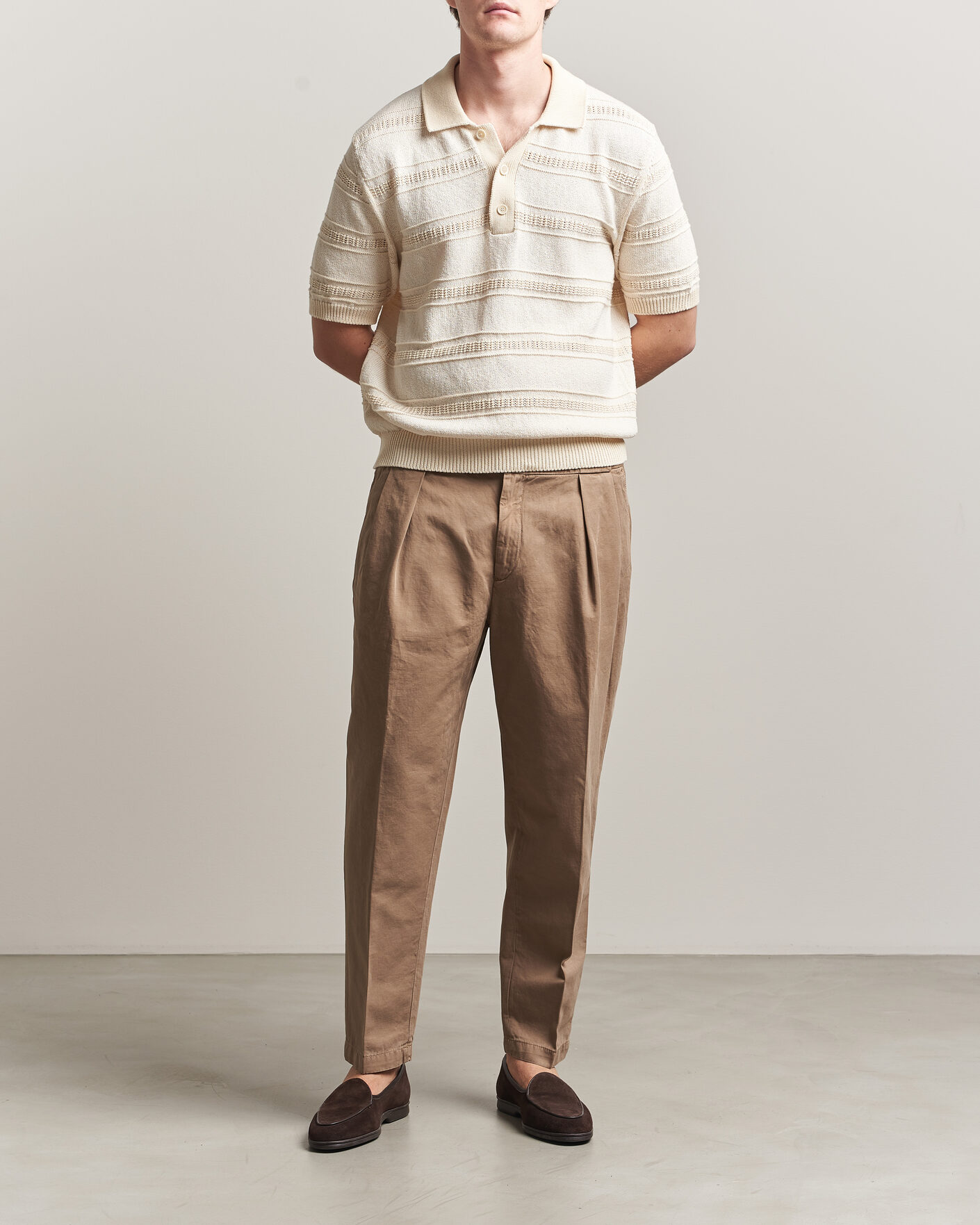 Uomini | Pantaloni | Briglia 1949 | Portobello Loose Fit Cotton/Linen Trousers Beige