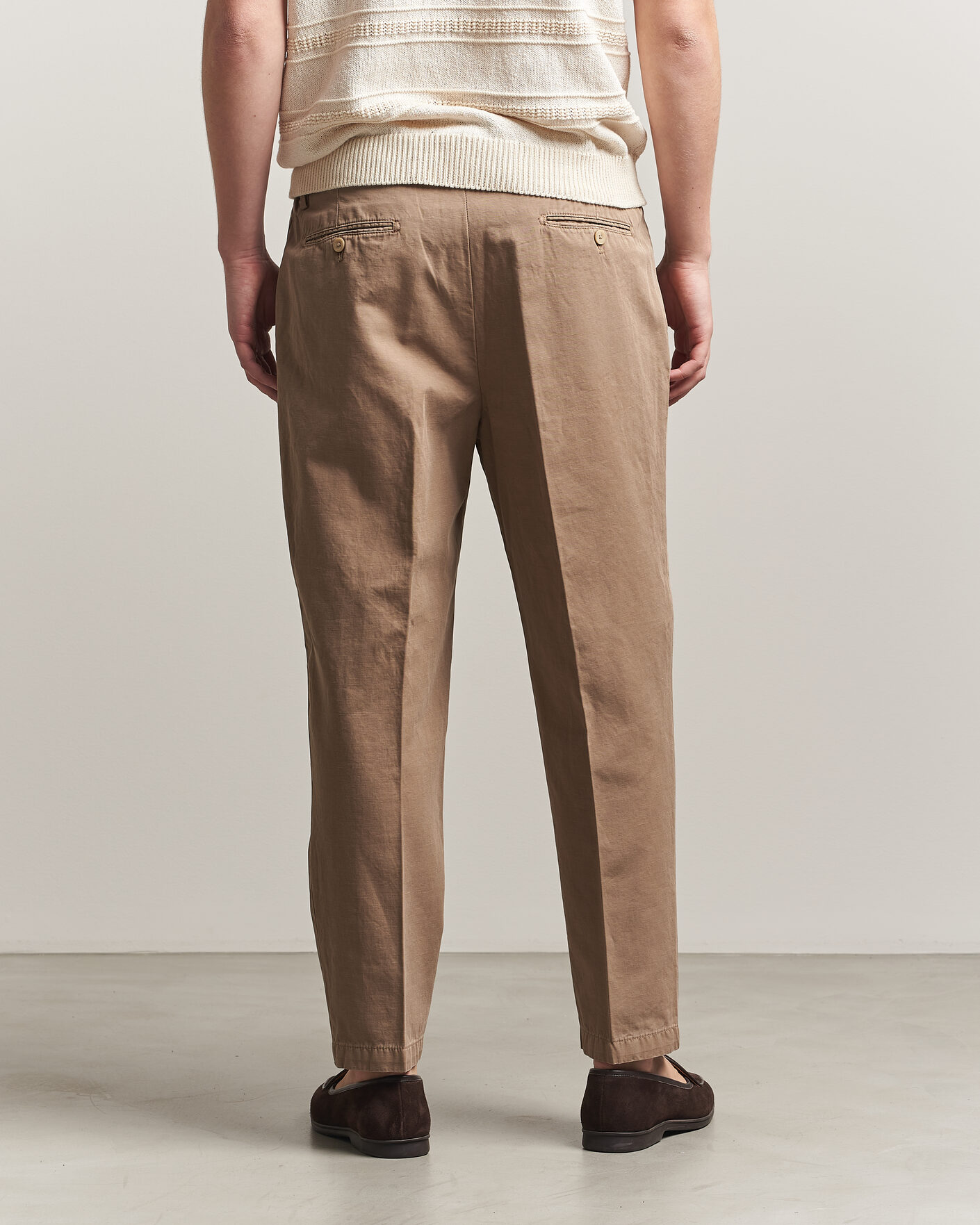 Uomini | Pantaloni | Briglia 1949 | Portobello Loose Fit Cotton/Linen Trousers Beige