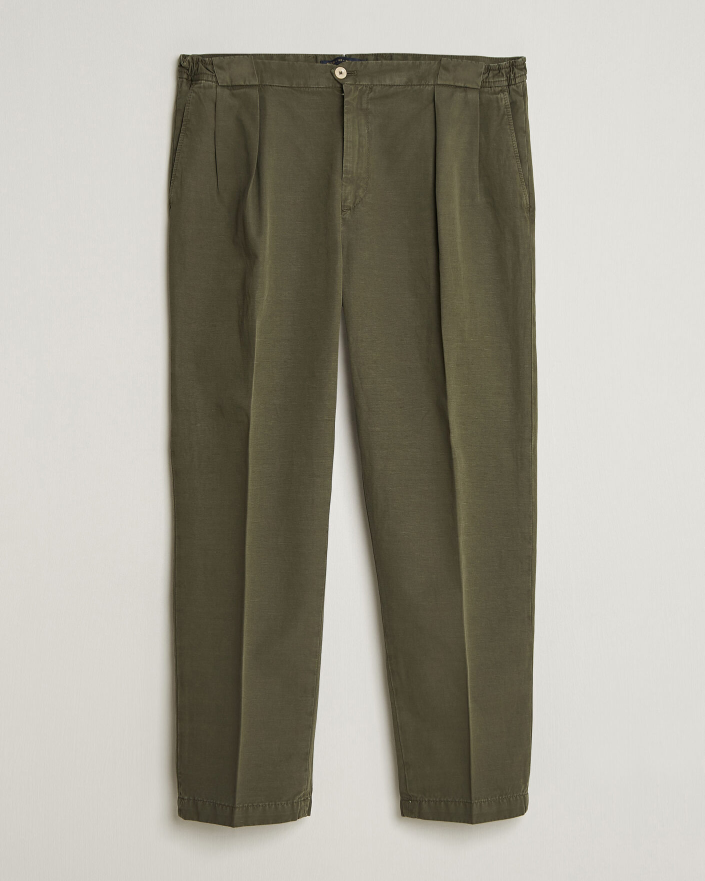 Uomini | Pantaloni | Briglia 1949 | Portobello Loose Fit Cotton/Linen Trousers Olive