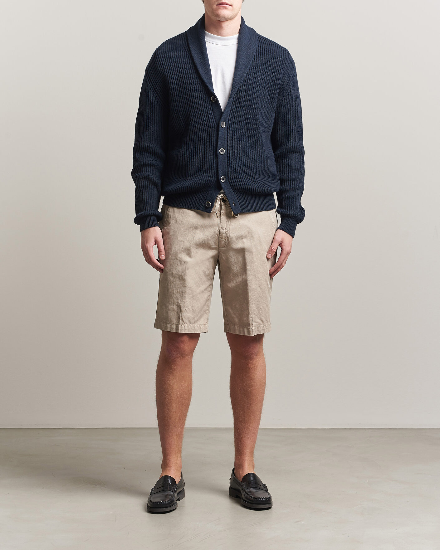 Uomini | Pantaloncini | Briglia 1949 | Cotton/Linen Drawstring Shorts Beige