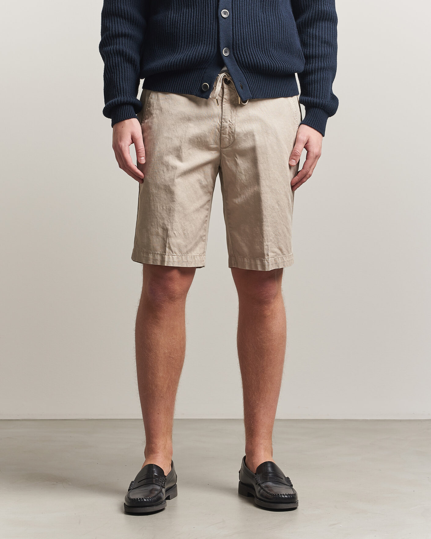 Uomini | Pantaloncini | Briglia 1949 | Cotton/Linen Drawstring Shorts Beige