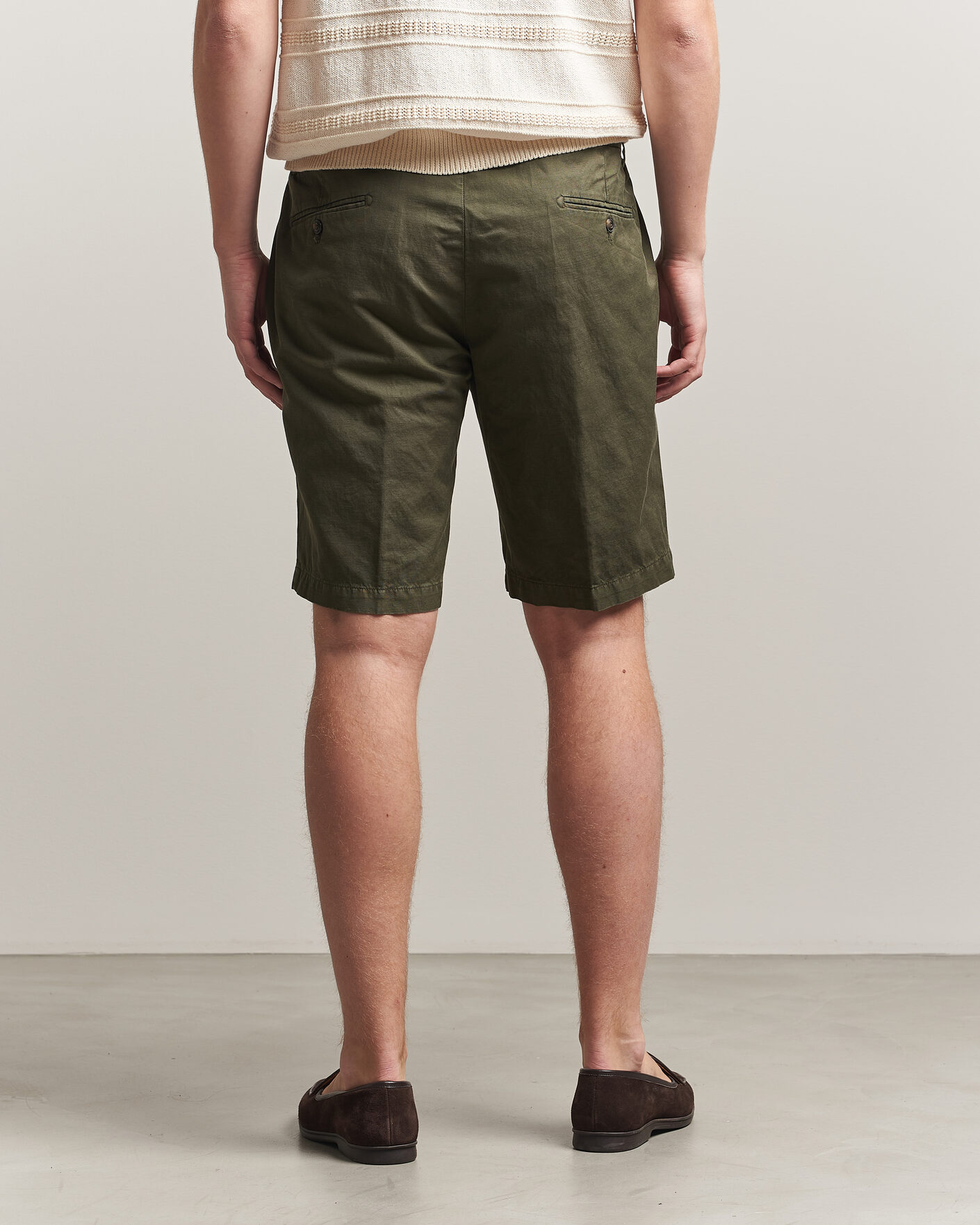 Uomini | Pantaloncini | Briglia 1949 | Cotton/Linen Drawstring Shorts Olive