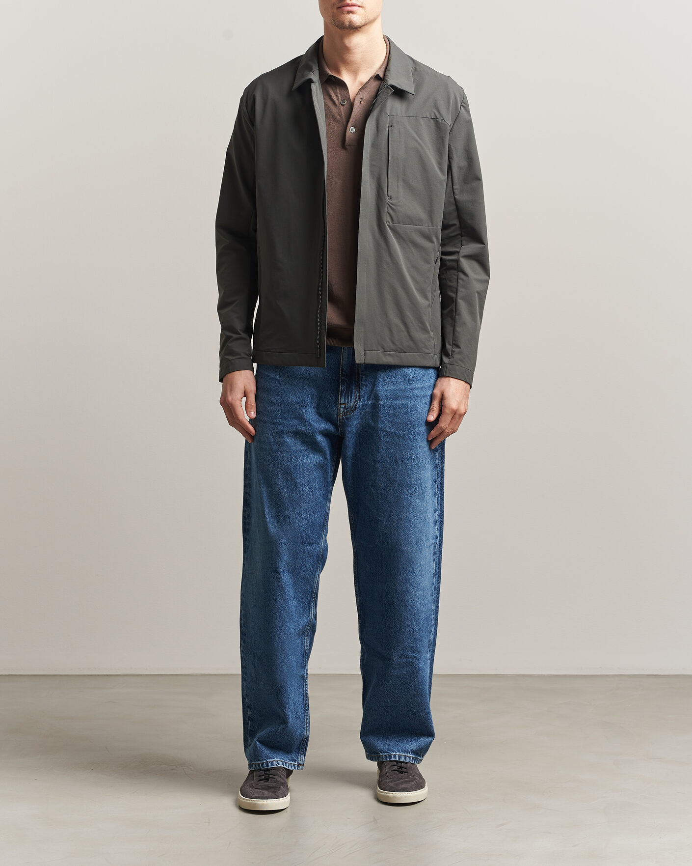 Uomini | Giacche | Scandinavian Edition | Merge II Stretch Shirt Jacket Dark Olive