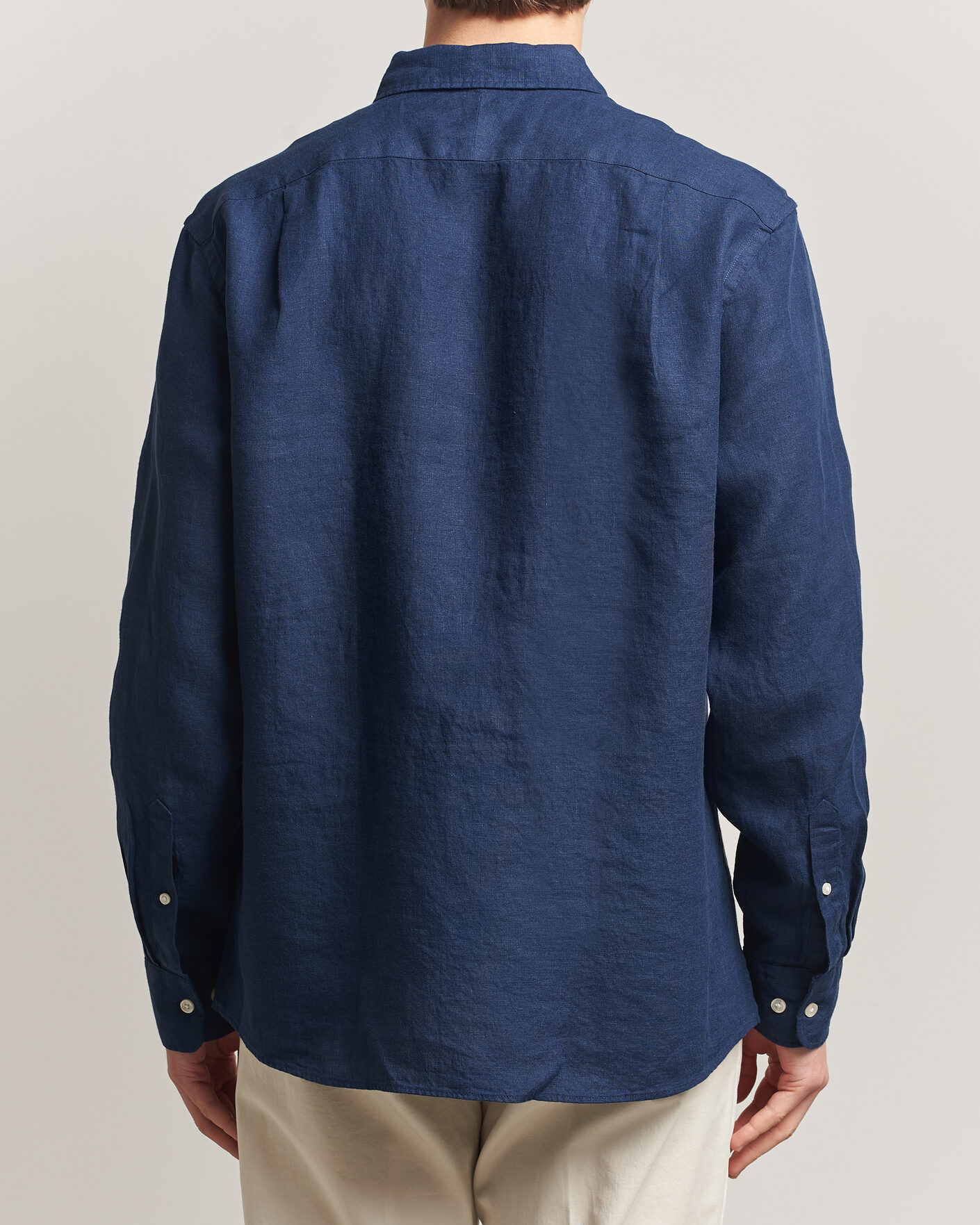 Uomini | Camicie | Charles Tyrwhitt | Pure Linen Slim Fit Shirt Navy