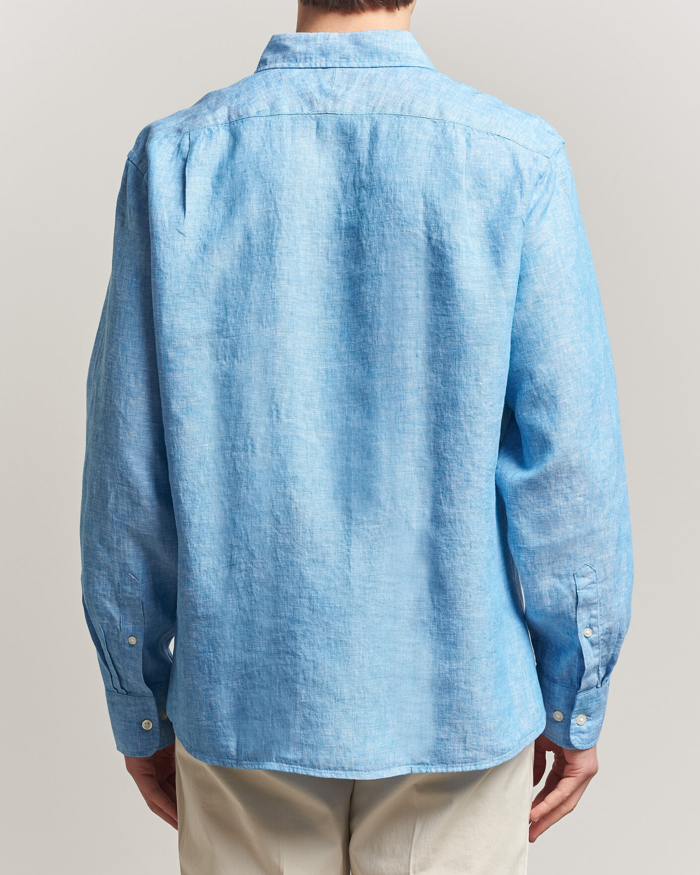 Uomini | Camicie | Charles Tyrwhitt | Pure Linen Slim Fit Shirt Ocean Blue