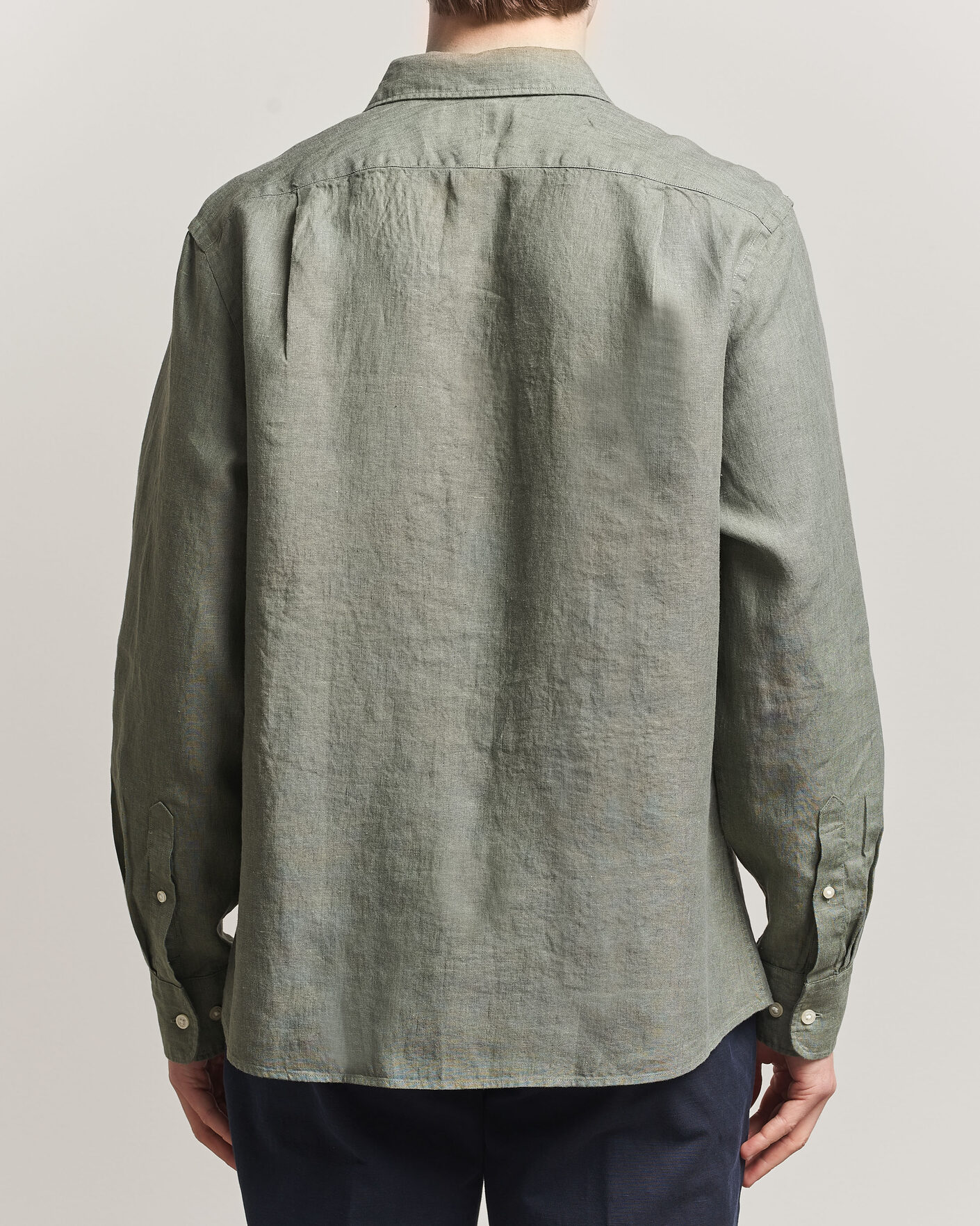 Uomini | Camicie | Charles Tyrwhitt | Pure Linen Slim Fit Shirt Olive Green
