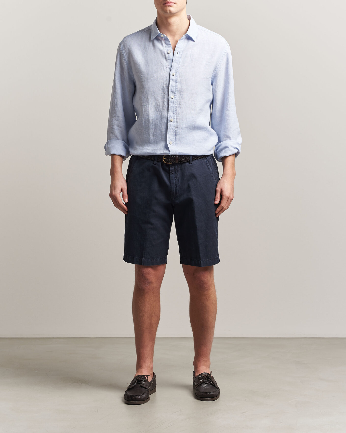 Uomini | Camicie | Charles Tyrwhitt | Pure Linen Slim Fit Shirt Sky Blue