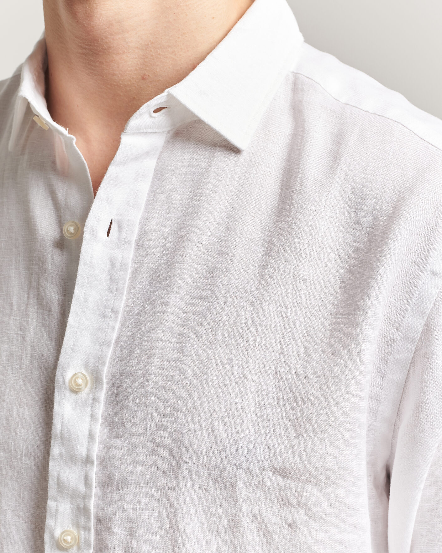 Uomini | Camicie | Charles Tyrwhitt | Pure Linen Slim Fit Shirt White