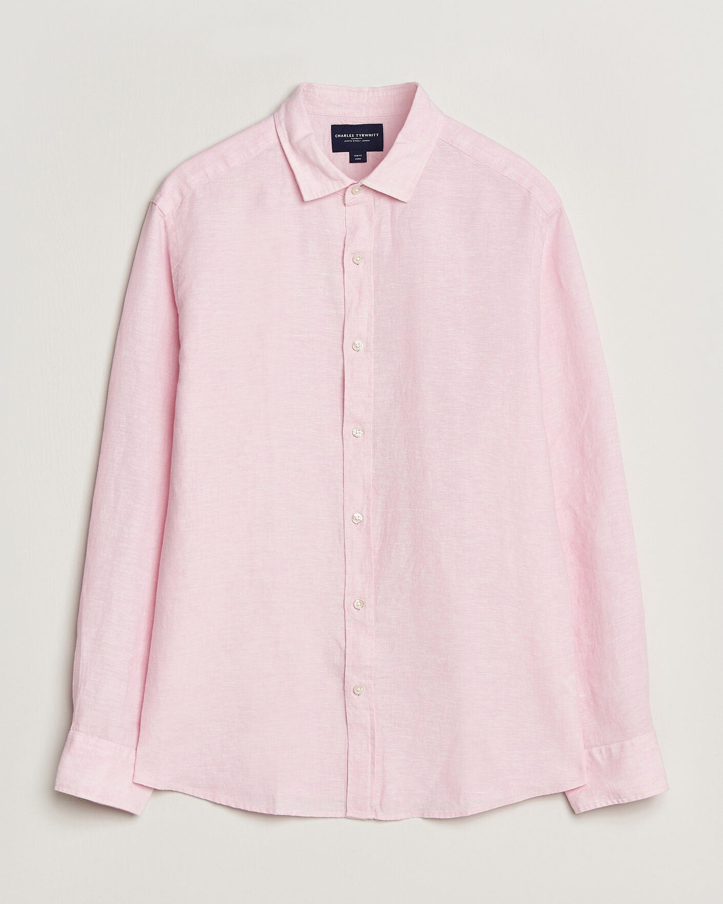 Uomini | Camicie | Charles Tyrwhitt | Pure Linen Slim Fit Shirt Pink