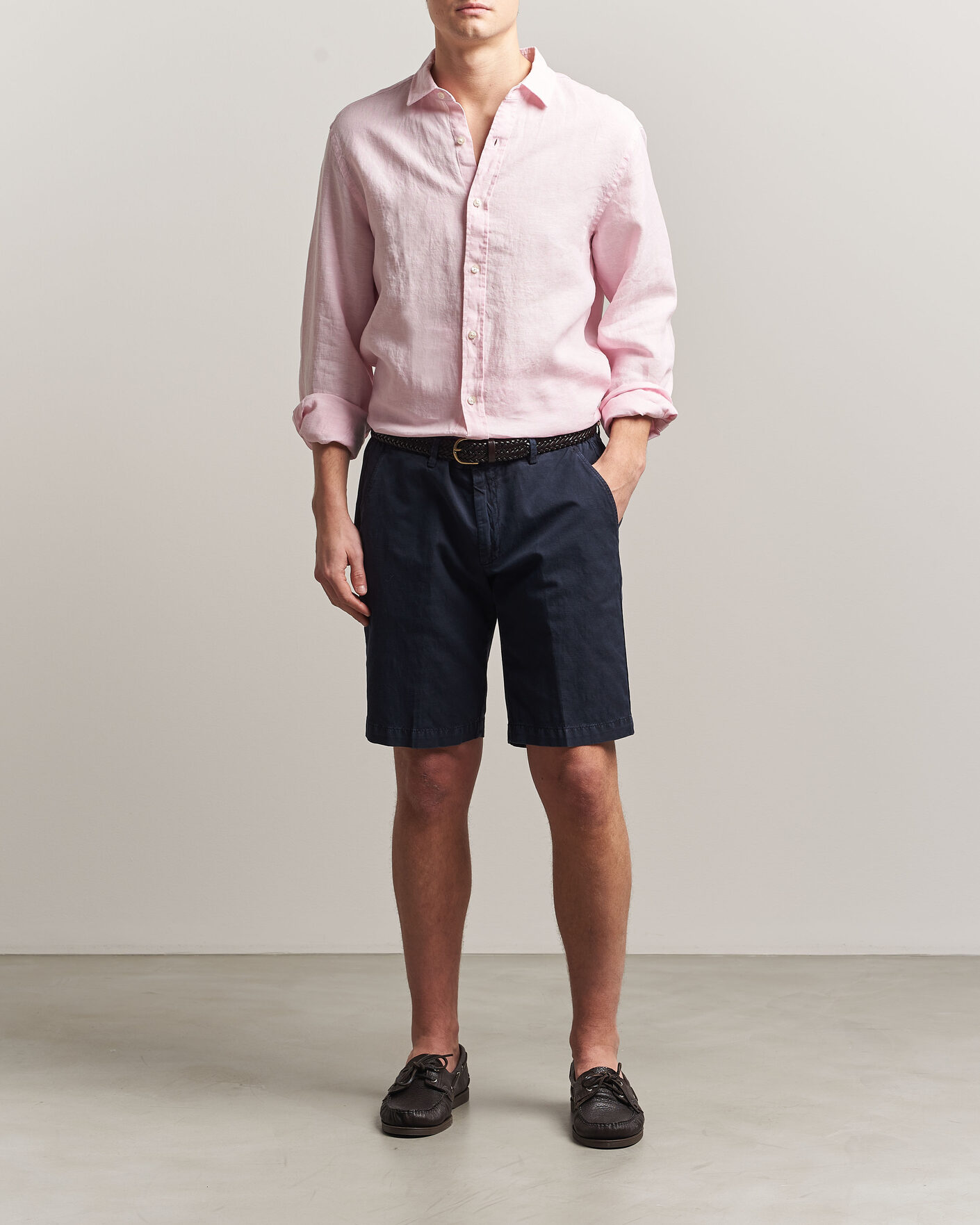 Uomini | Camicie | Charles Tyrwhitt | Pure Linen Slim Fit Shirt Pink