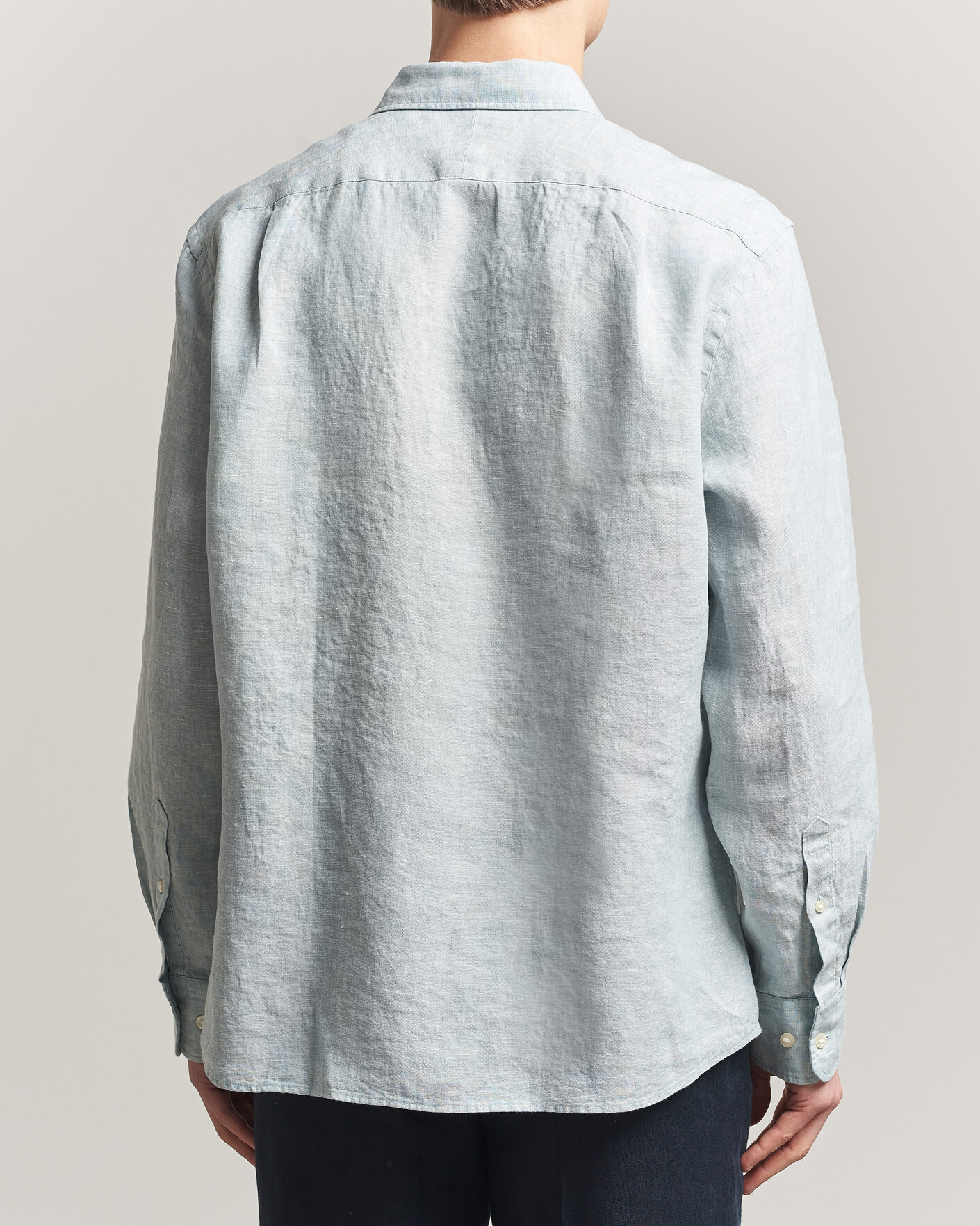 Uomini | Camicie | Charles Tyrwhitt | Pure Linen Slim Fit Shirt Pale Teal Green