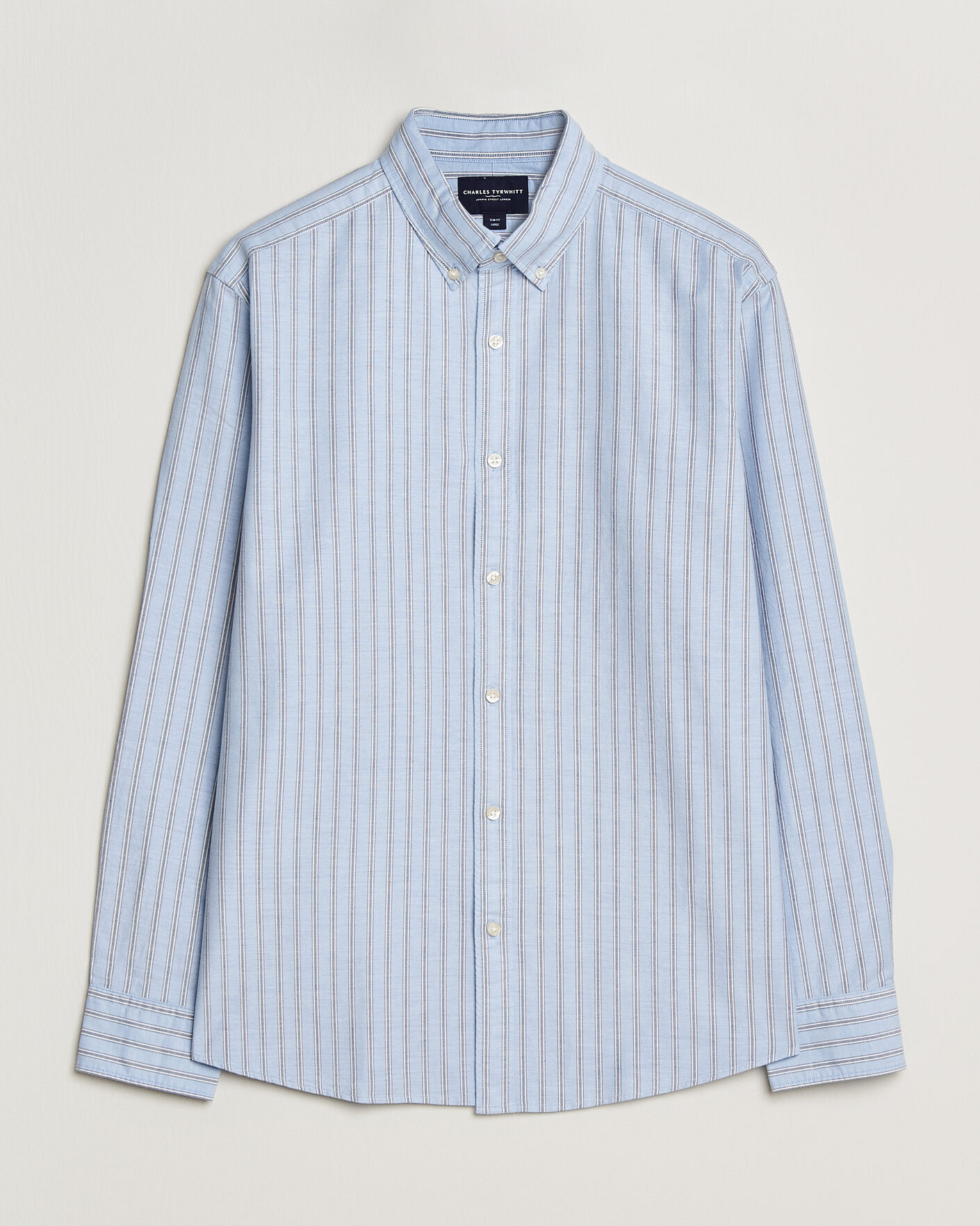 Uomini | Camicie | Charles Tyrwhitt | Button Down Stretch Oxford Shirt Blue