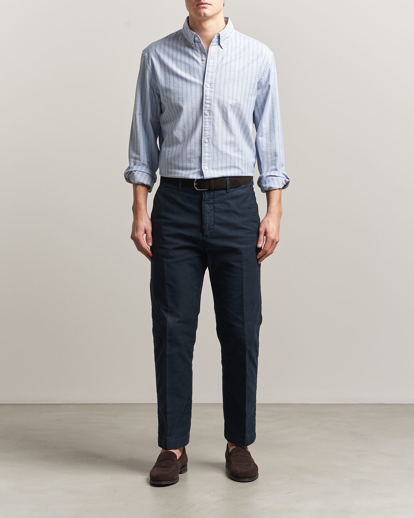 Uomini | Camicie | Charles Tyrwhitt | Button Down Stretch Oxford Shirt Blue