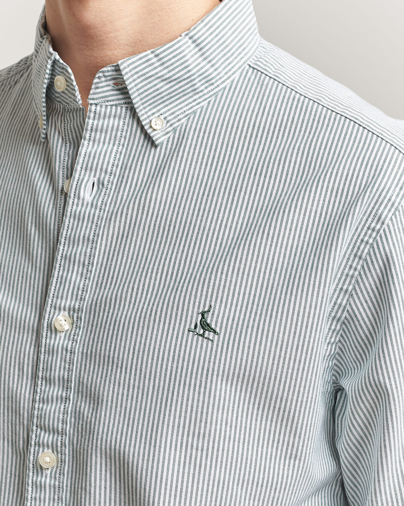 Uomini | Camicie | Charles Tyrwhitt | Button Down Stretch Oxford Shirt Green/White