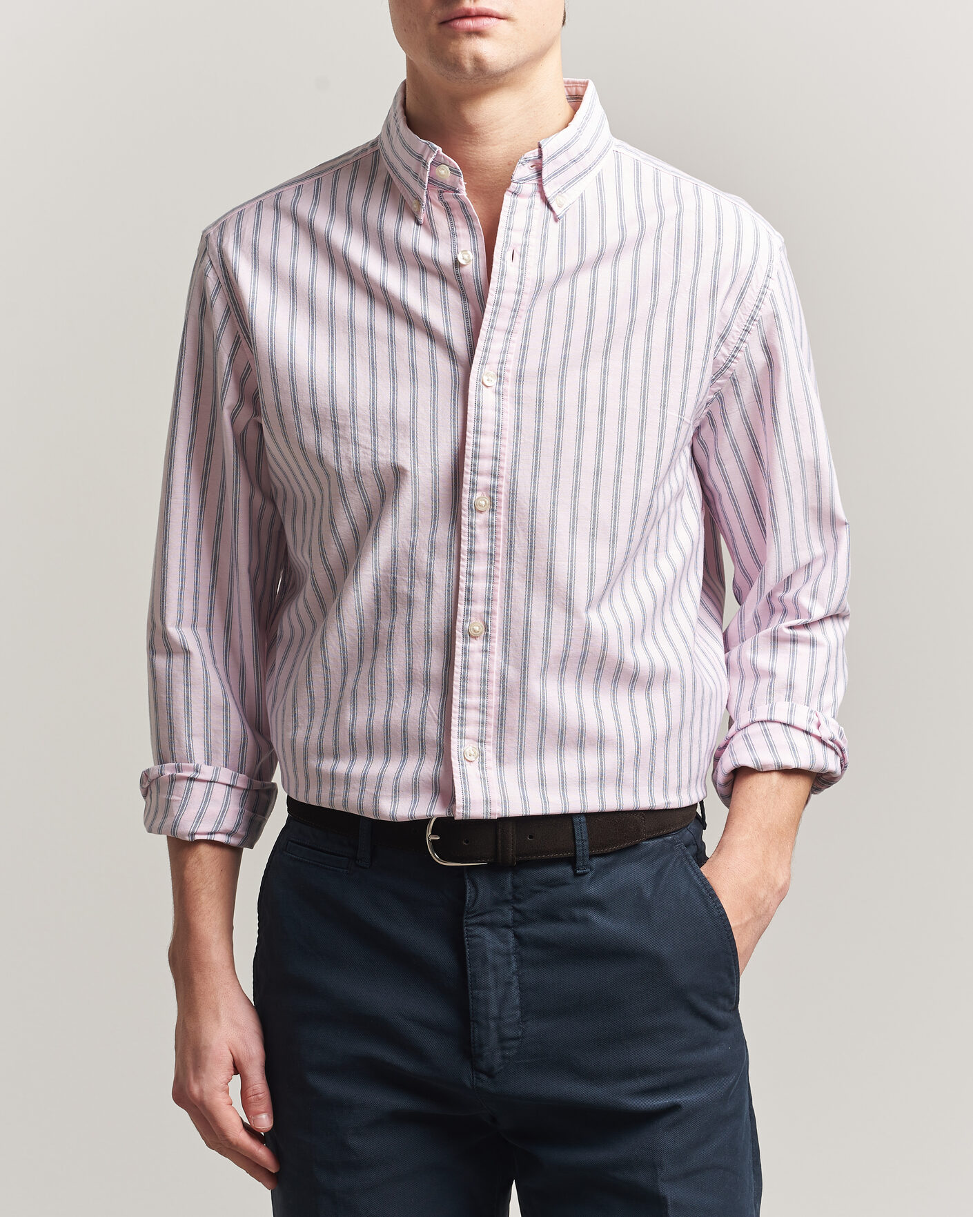 Uomini | Camicie | Charles Tyrwhitt | Button Down Stretch Oxford Shirt Light Pink