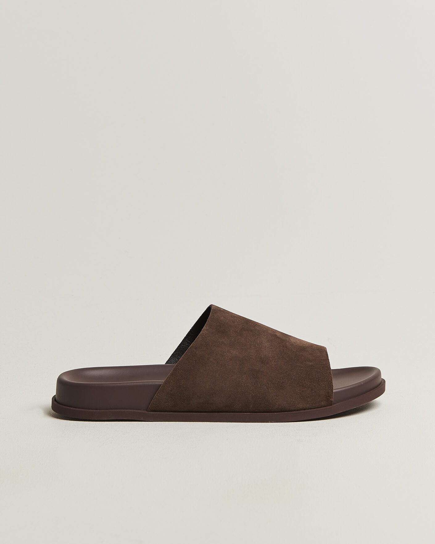 Uomini | Sandali & Diapositive | Thera's | Classic Slide Sandals Dark Brown Suede