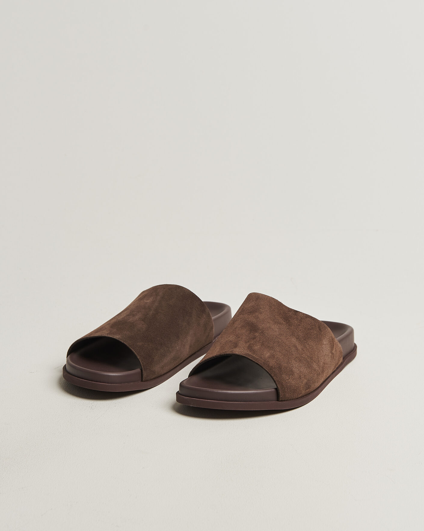 Uomini | Sandali & Diapositive | Thera's | Classic Slide Sandals Dark Brown Suede