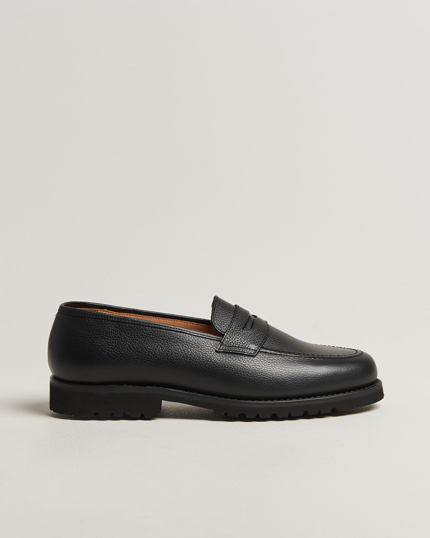 Uomini | Mocassini | Myrqvist | Stenhammar II Vibram Loafer Black Grained Calf