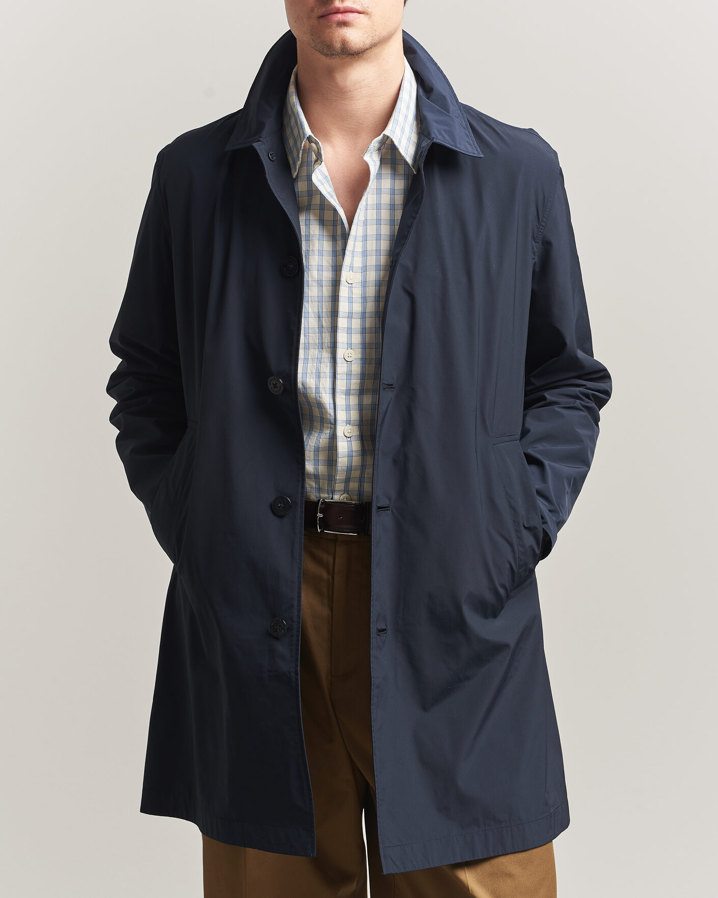 Uomini | Giacche | Woolrich | Urban Nylon Water Repelent Carcoat Melton Blue