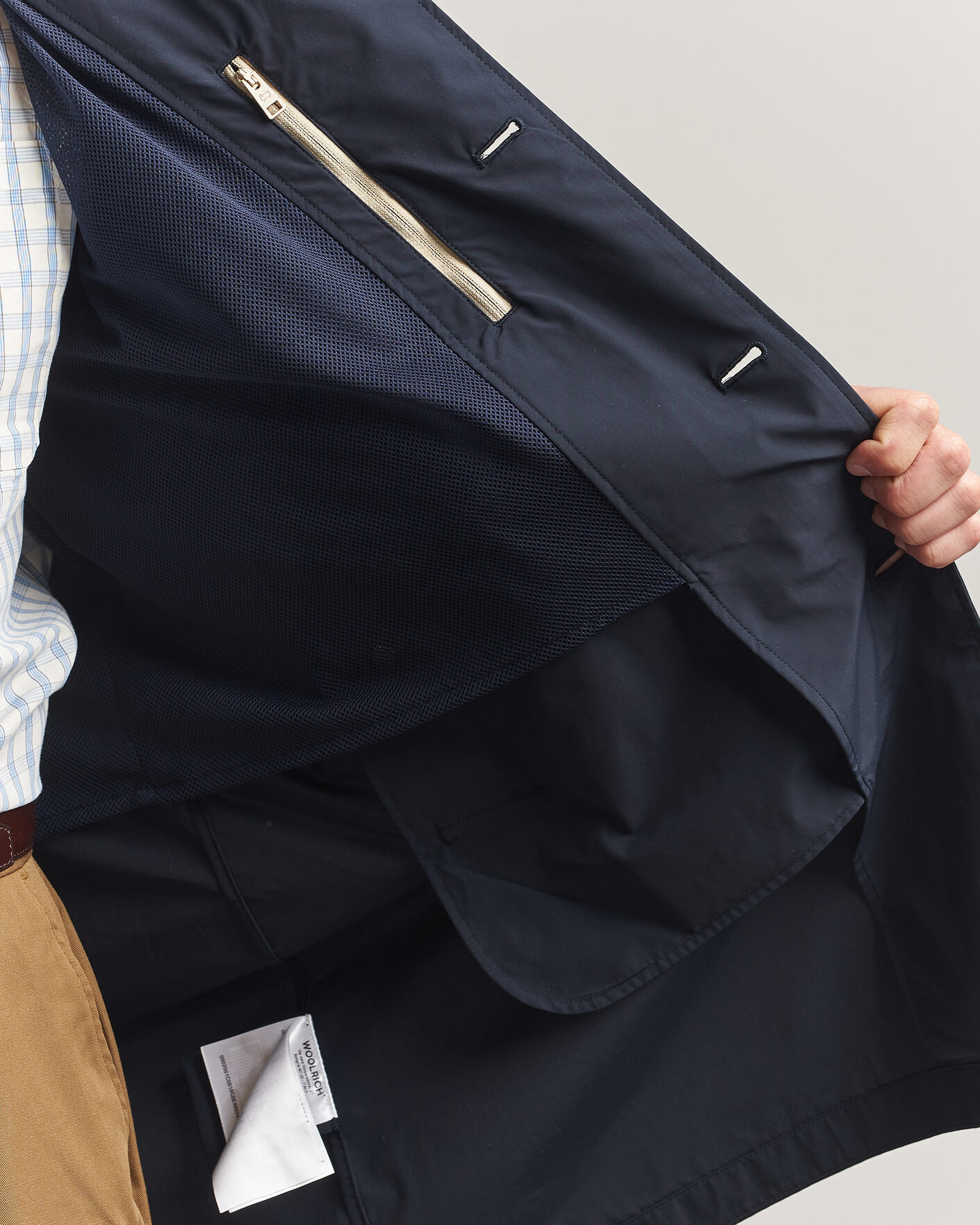 Uomini | Giacche | Woolrich | Urban Nylon Water Repelent Carcoat Melton Blue