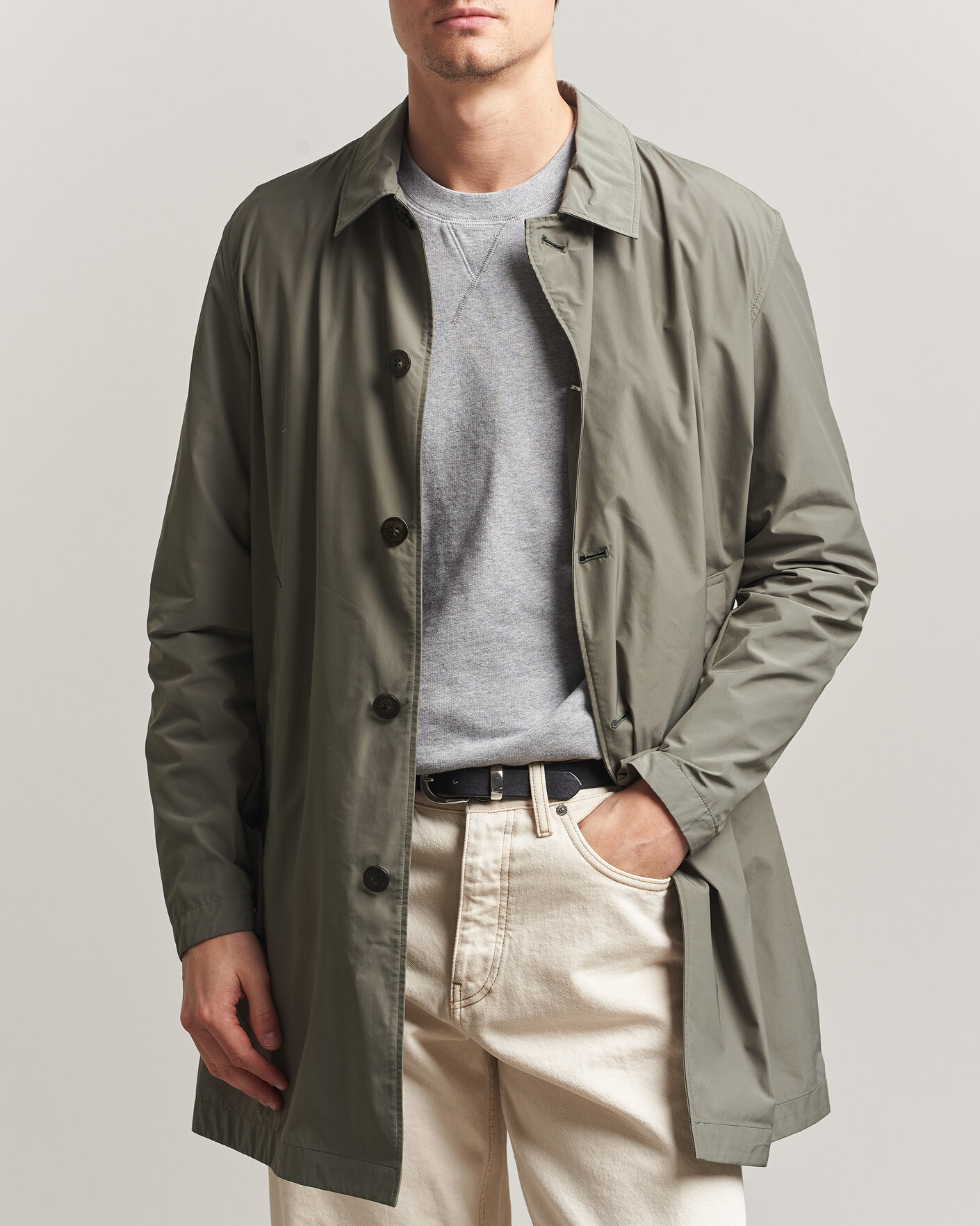 Uomini | Giacche | Woolrich | Urban Nylon Water Repelent Carcoat Smokey Olive