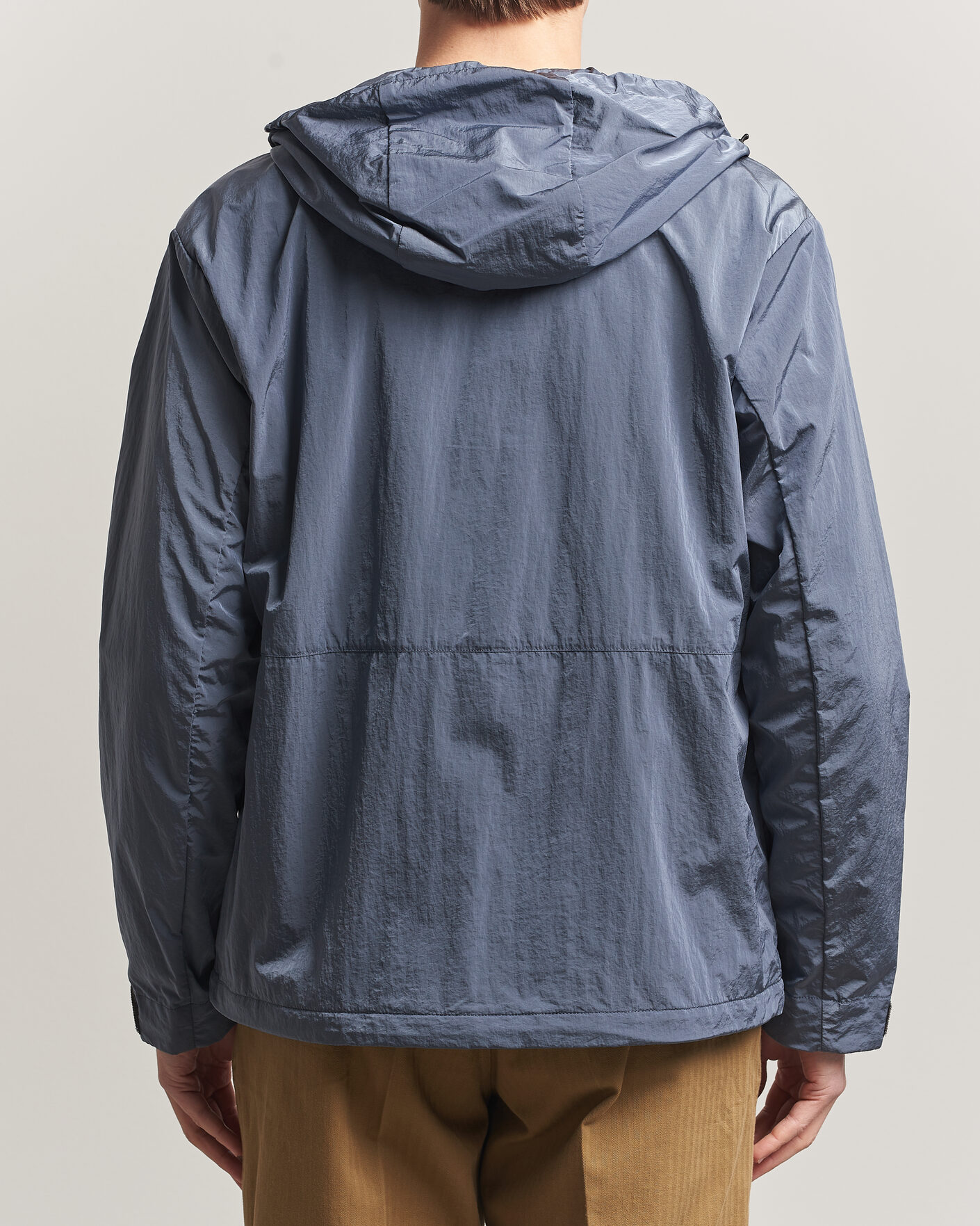 Uomini | Giacche | Woolrich | Shiny Nylon Hooded Jacket Grisaille